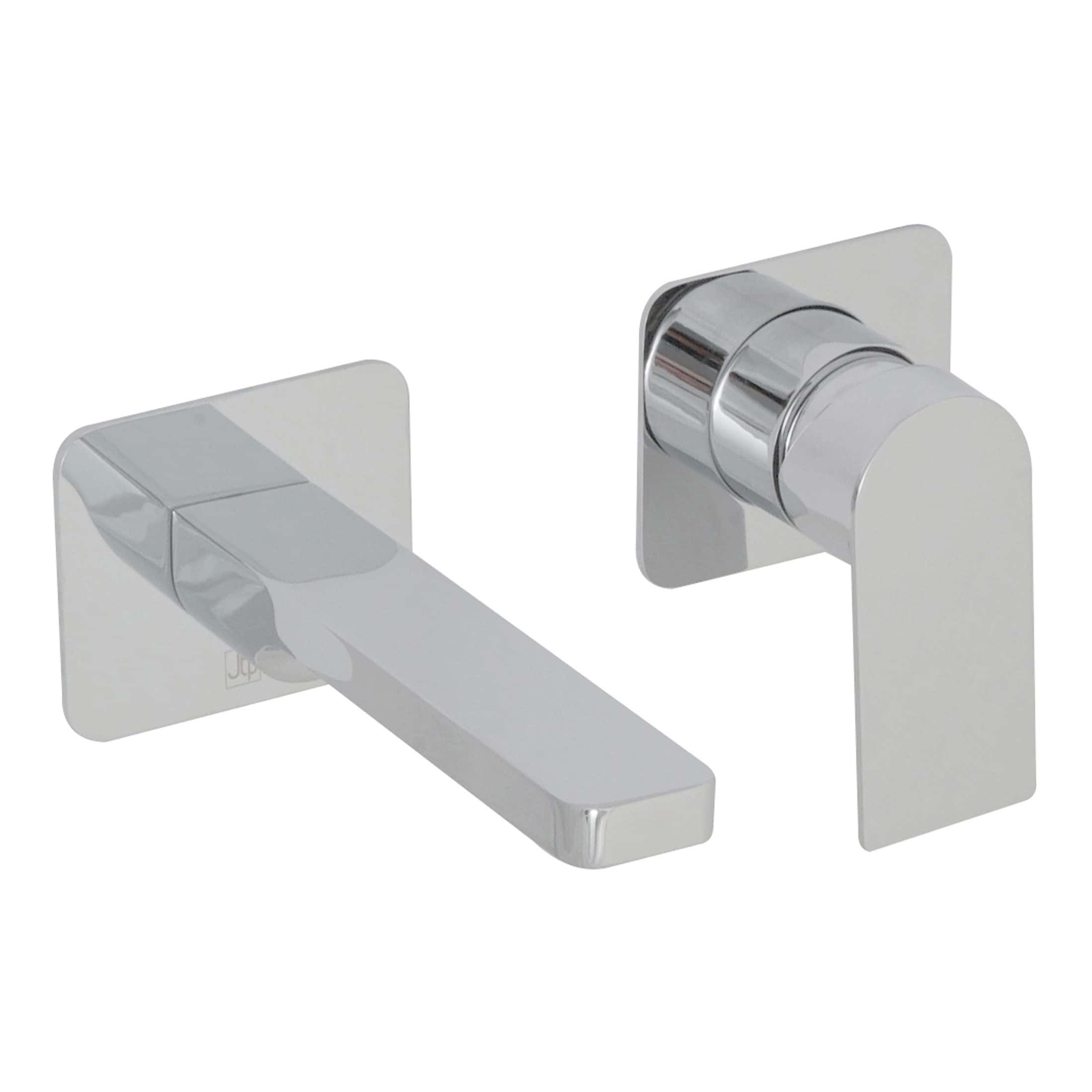 Sleek modern chrome bathroom door handle set with square backplates, designed for stylish and durable bathroom door access, perfect for contemporary bathroom interiors.