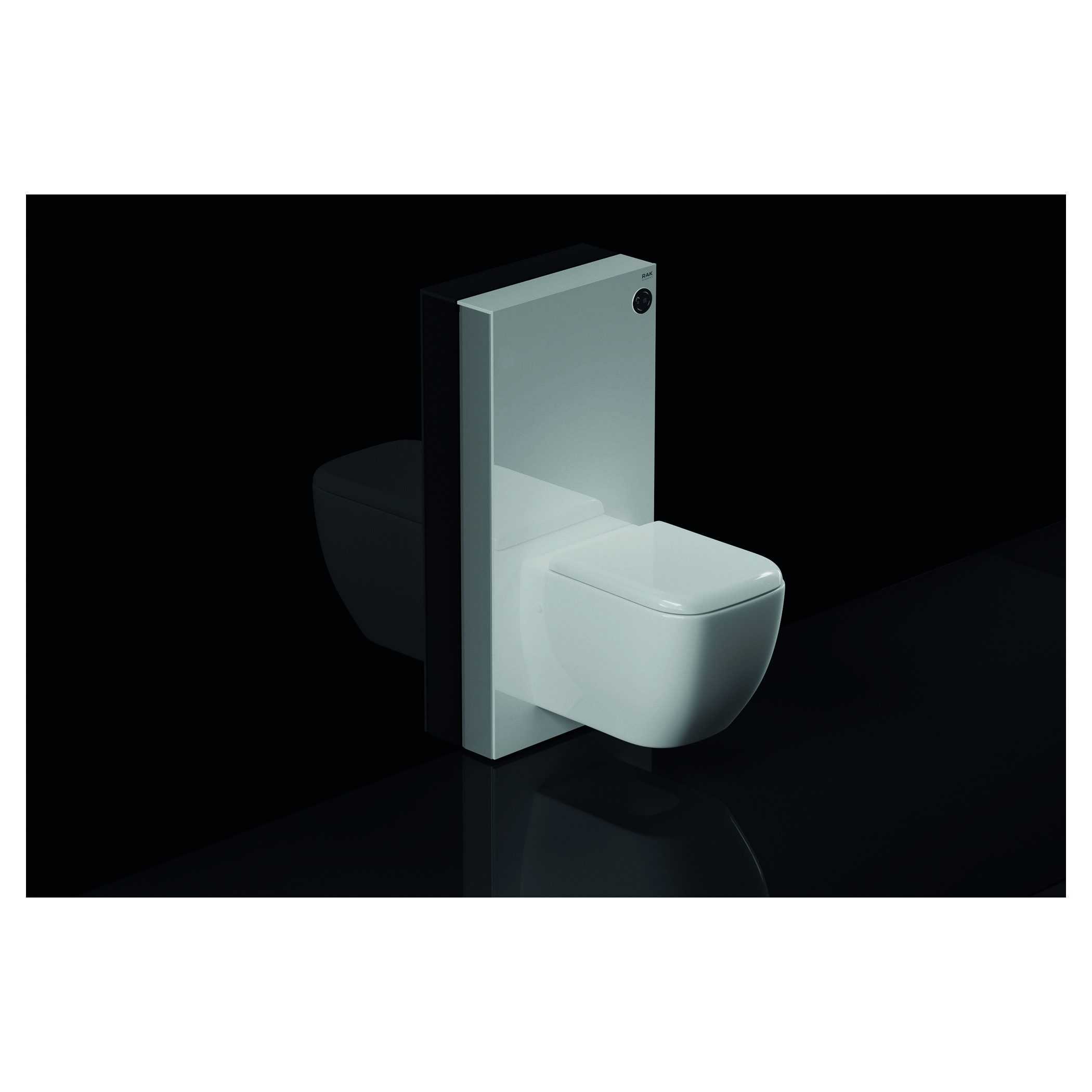 Sleek modern toilet with concealed cistern, minimalist design, suitable for contemporary bathrooms, featuring a flush panel and clean lines, perfect for stylish bathroom renovations.