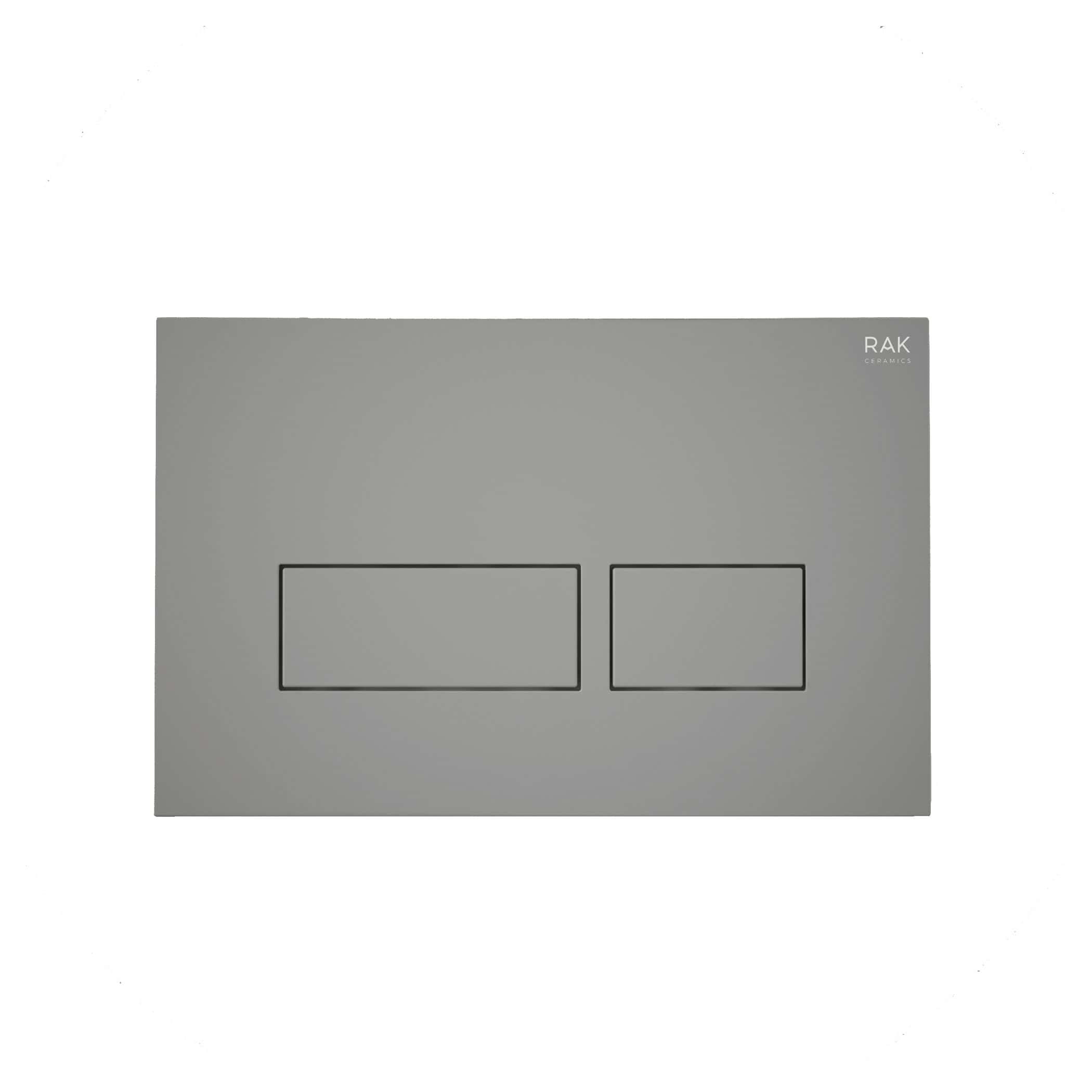 Dual flush bathroom dual flush plate in grey, modern water-saving flush switch for toilets, durable ceramic design, seamless installation, soft-touch operation, perfect for contemporary bathrooms.