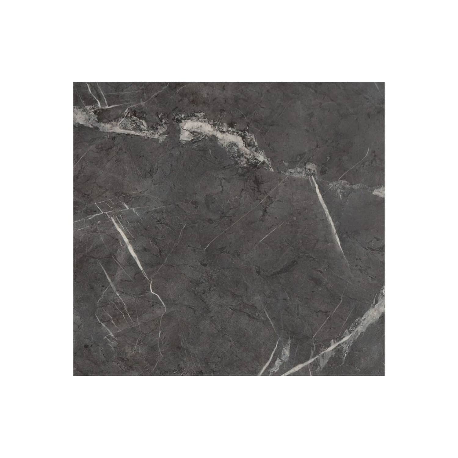 Dark grey marble bathroom flooring with white veining, elegant and durable surface for luxury bathroom design, typical of Bubly Bathrooms.