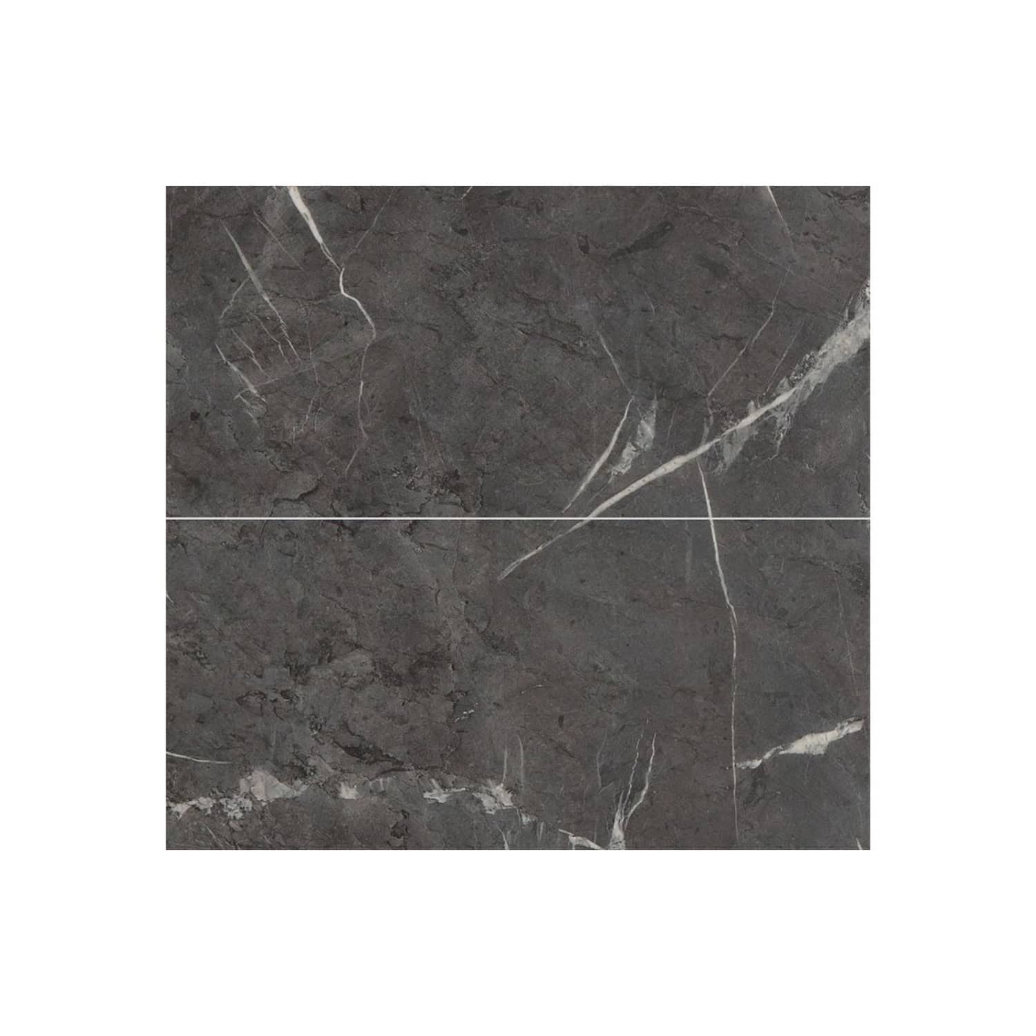 Luxurious dark grey marble bathroom tiles with white veining, ideal for elegant bathroom design. High-quality natural stone flooring for a sophisticated and modern bathroom space.