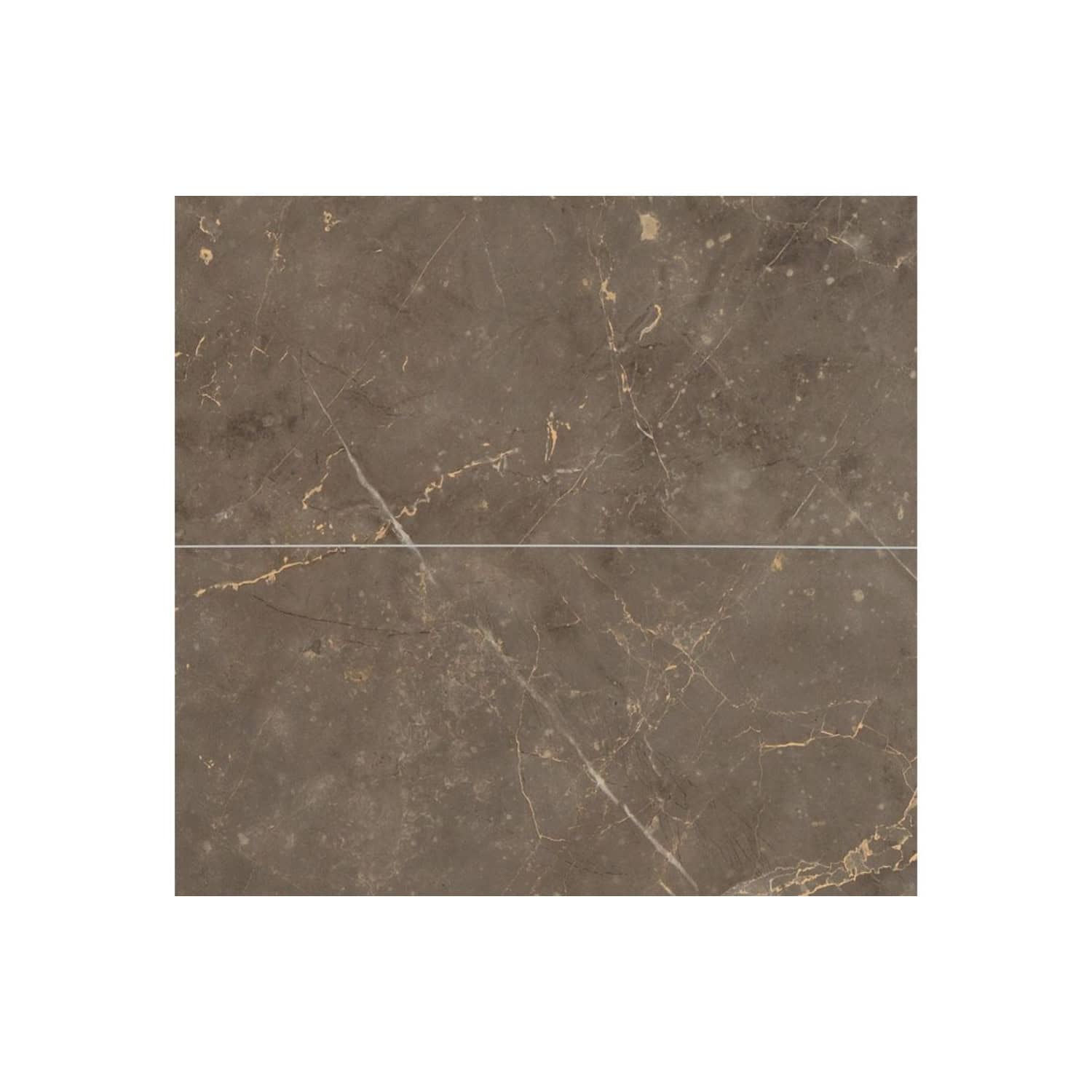 Polished brown marble bathroom tile with natural veining for elegant and durable bathroom flooring or wall cladding. Perfect for creating a sophisticated bathroom aesthetic.