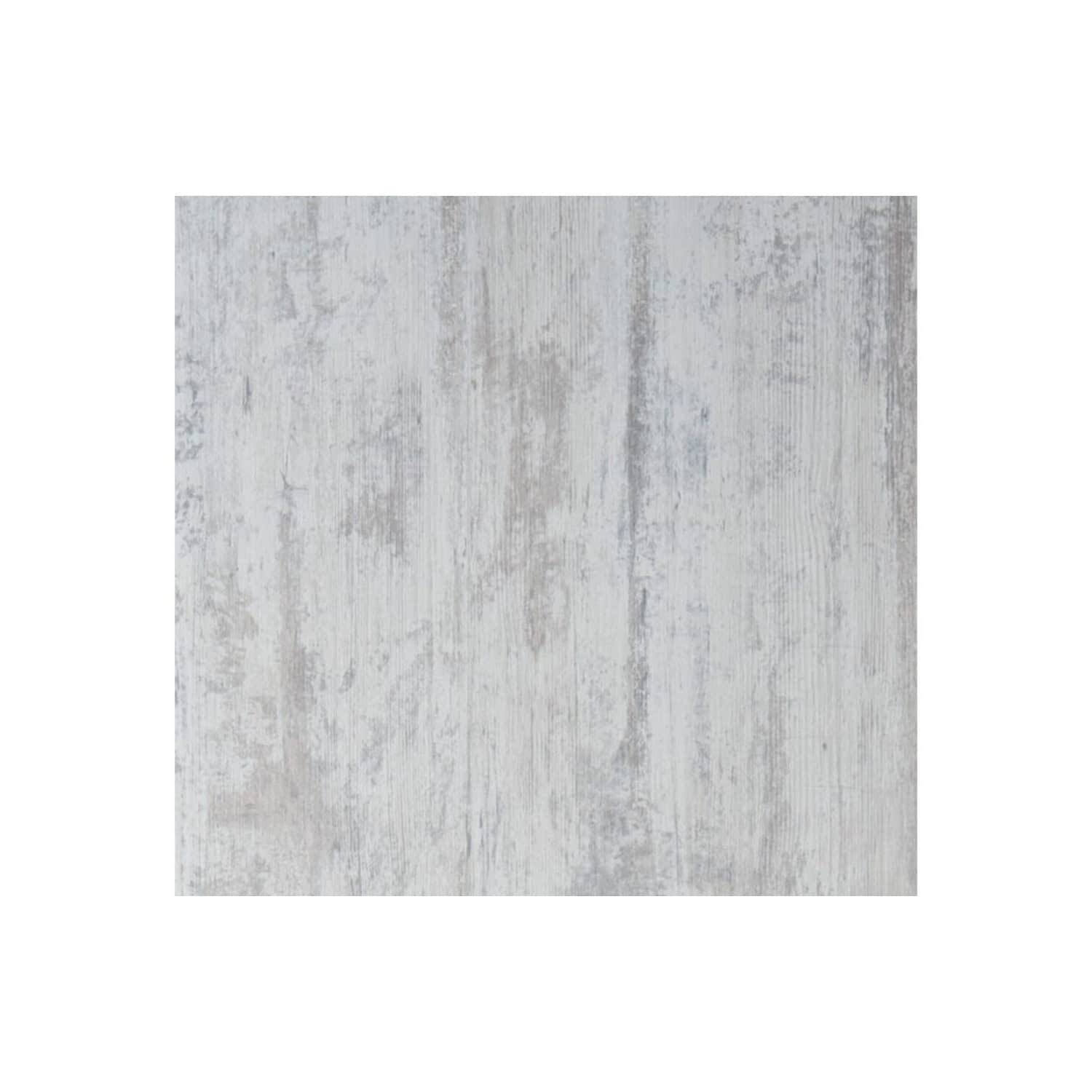 Aged white wood-effect bathroom flooring with a distressed, rustic finish perfect for modern bathroom designs.