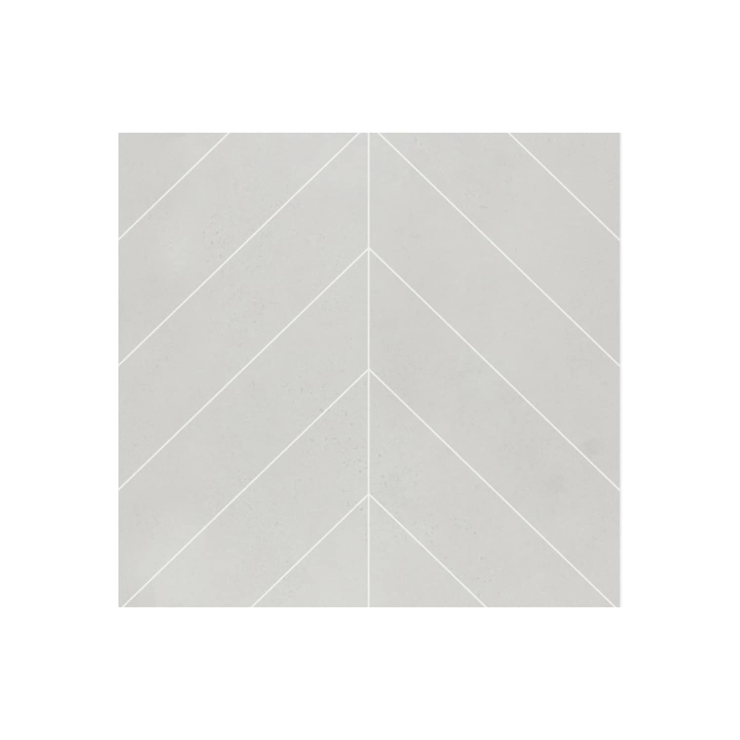 Bright white geometric bathroom tiles with a sleek, modern chevron pattern perfect for contemporary bathroom design. Durable, stylish, and easy to clean for a sophisticated look.