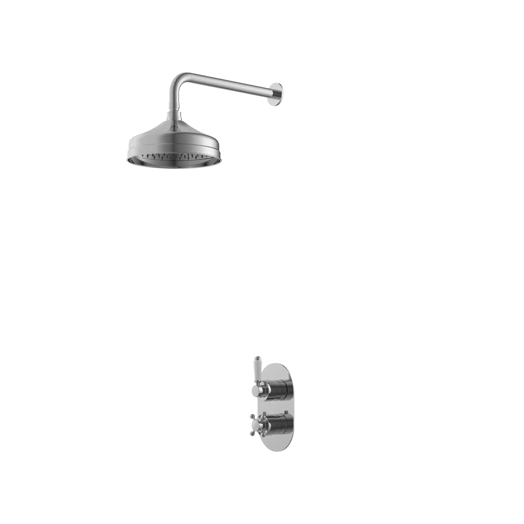 Shower head and panel system for modern bathroom renovation, featuring chrome finish and sleek design, ideal for customised shower experiences.