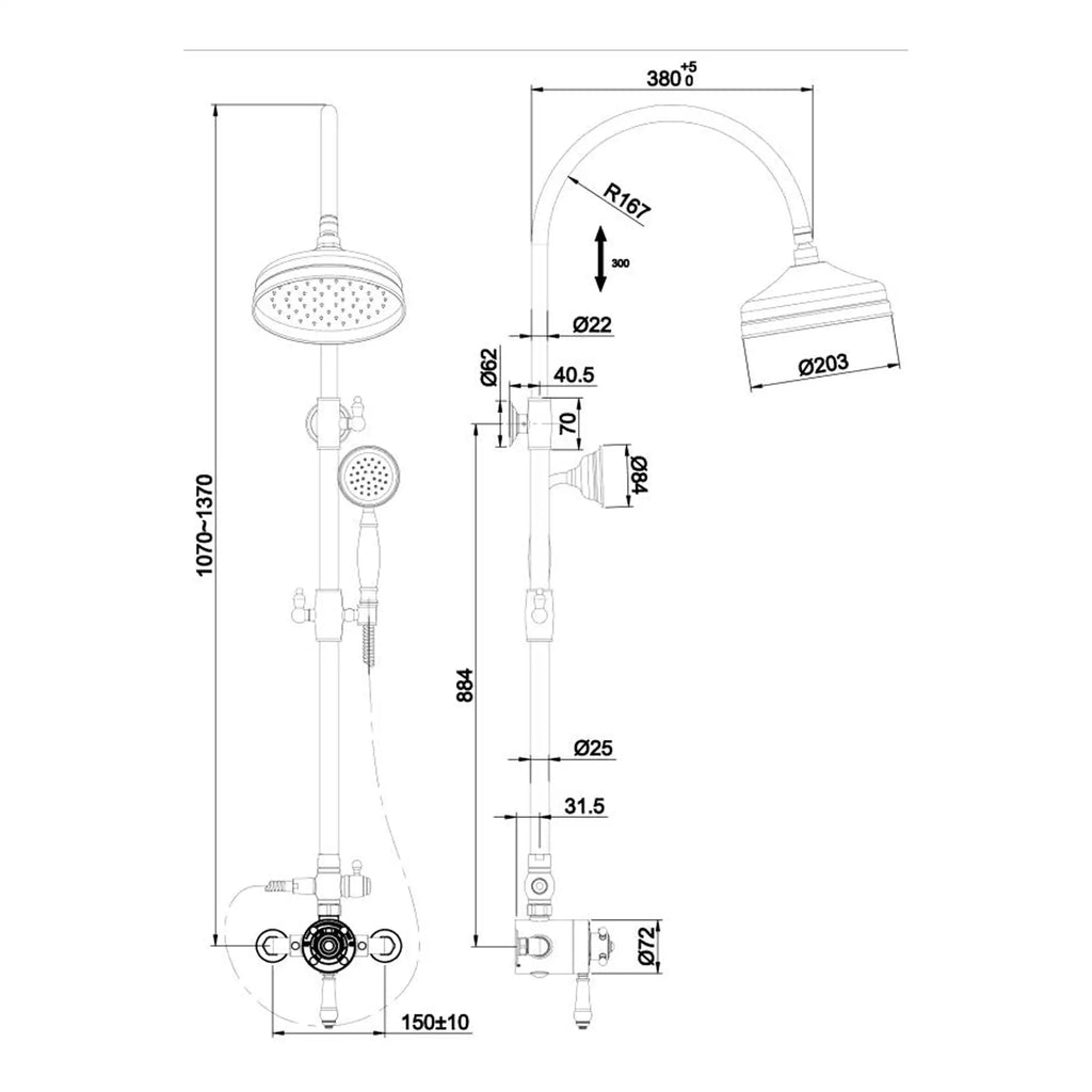 High-quality shower head and pre-plumbed bathroom shower system with modern chrome finish, thermostatic controls, and adjustable height for a stylish and functional bathroom upgrade.