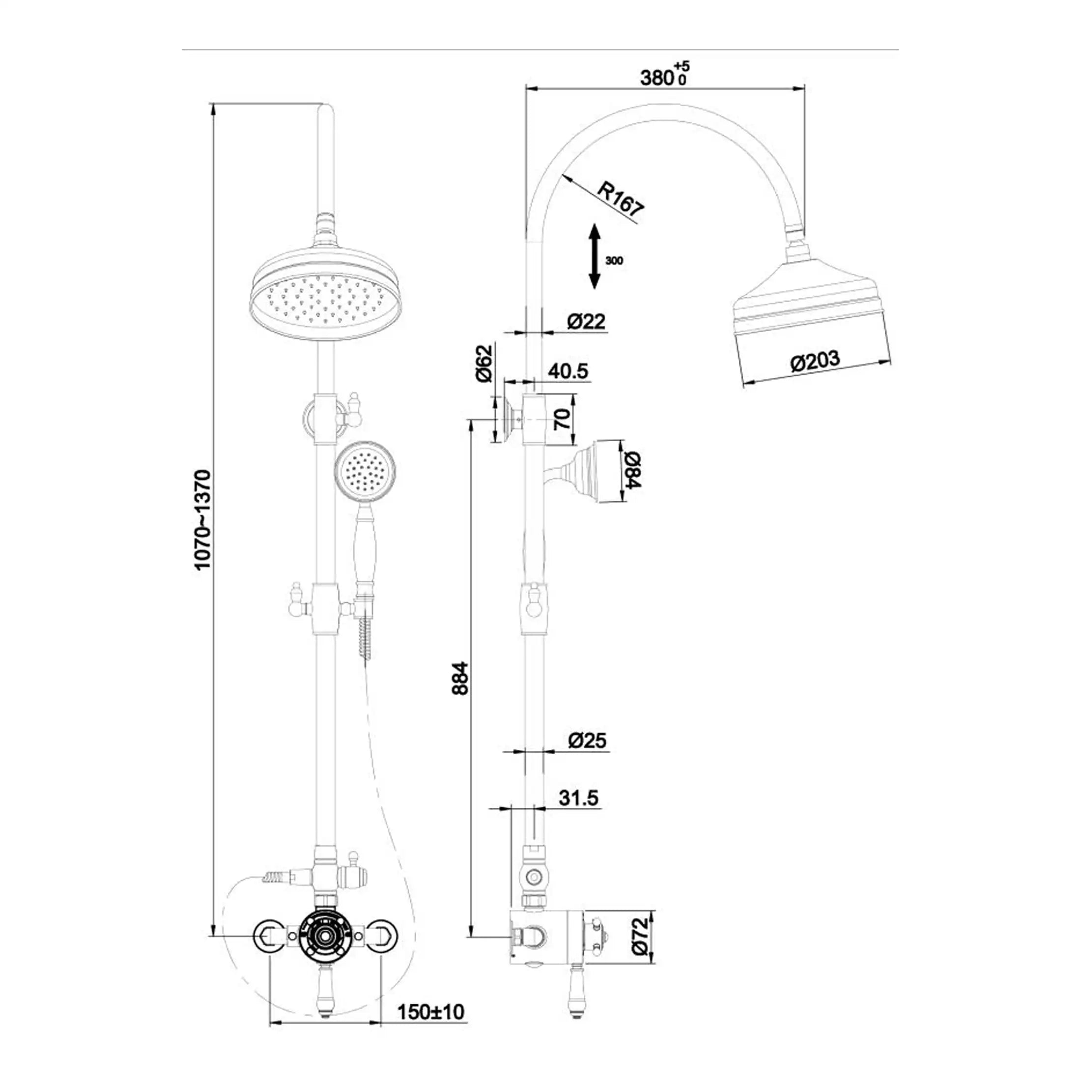 High-quality shower head and pre-plumbed bathroom shower system with modern chrome finish, thermostatic controls, and adjustable height for a stylish and functional bathroom upgrade.