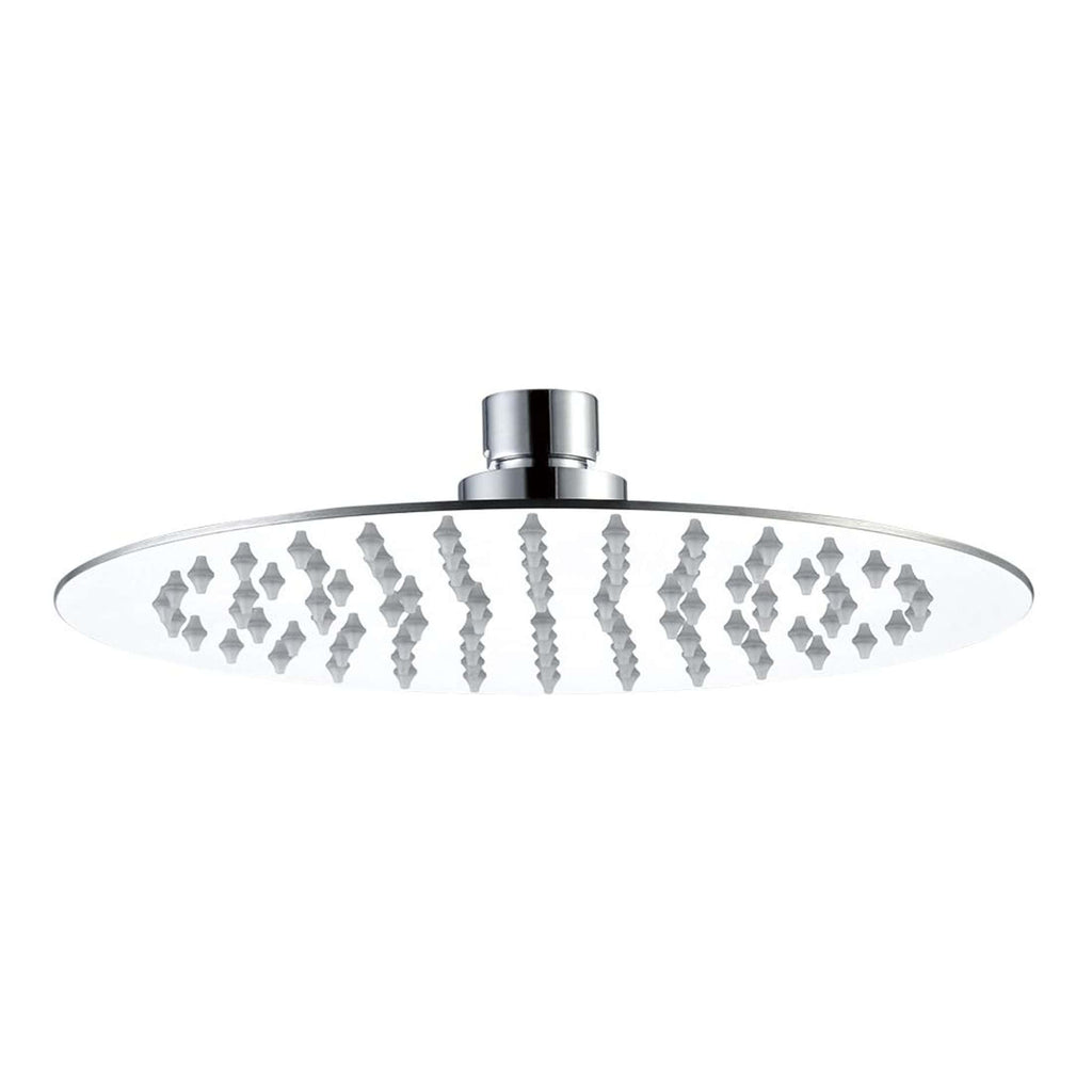 Shower head with multiple nozzles, chrome finish, designed for modern bathrooms, providing a rain shower experience, from Bubly Bathrooms.
