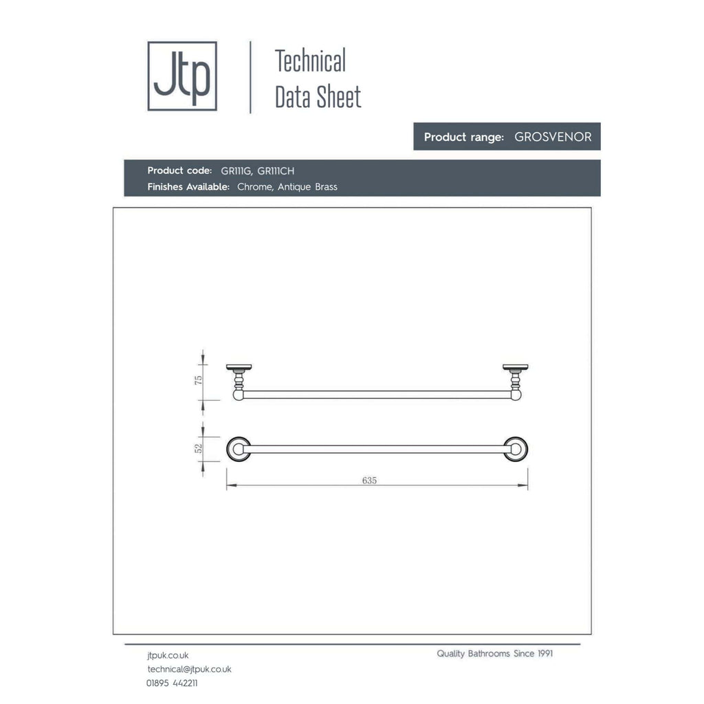 Polished chrome bathroom towel rail with antique brass finish, modern design for luxury bathrooms. Durable metallic construction with horizontal bars, ideal for towel drying and decoration.