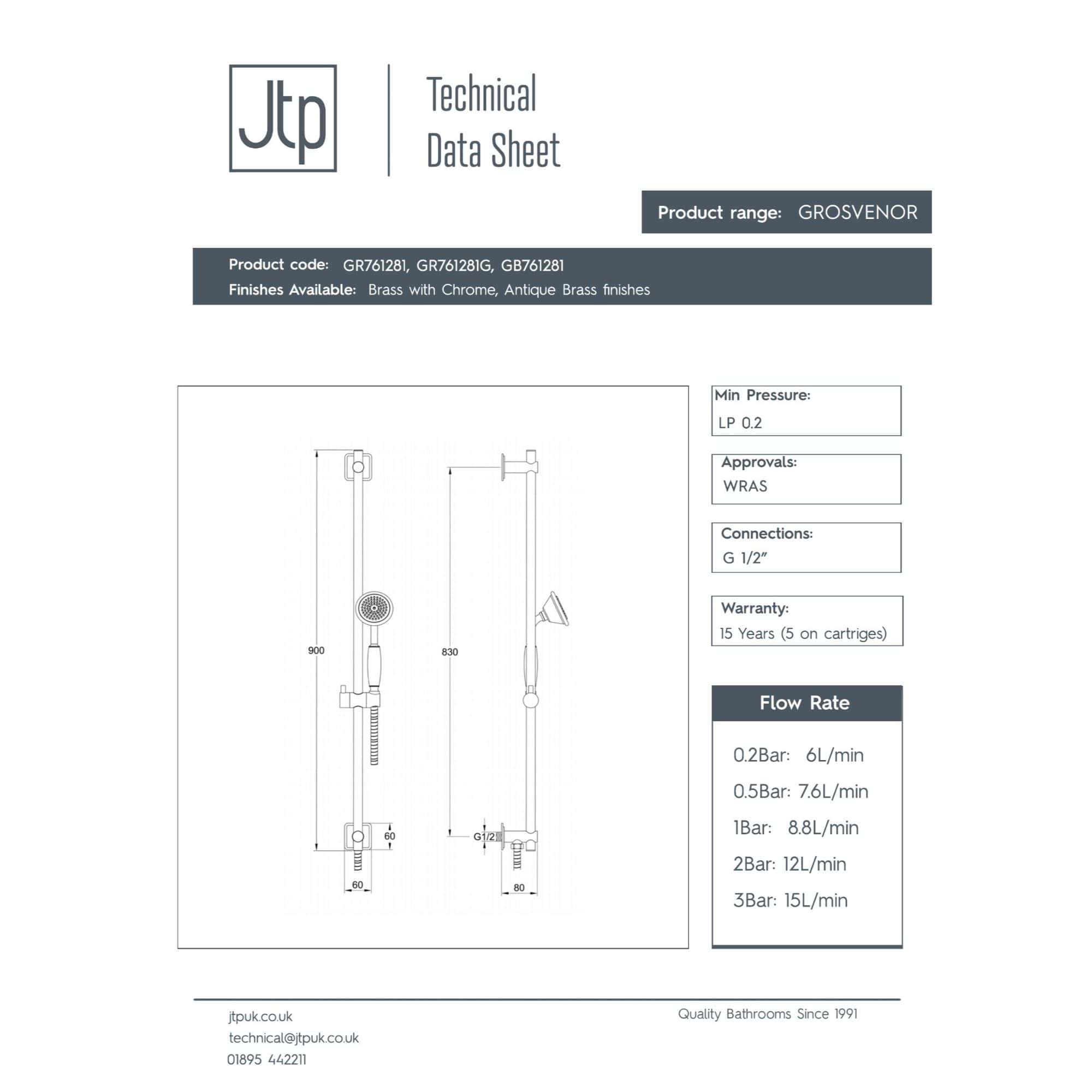 Flexible bathroom shower system with chrome finish, adjustable hand shower, and G 1/2 inch connection for modern bathroom installations.