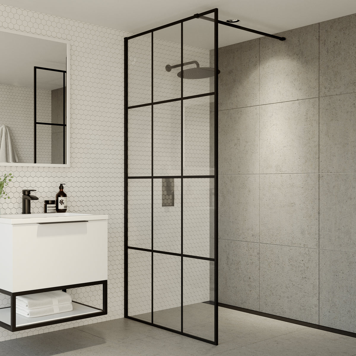 Scudo Forte 8mm Grid Wetroom Panel
