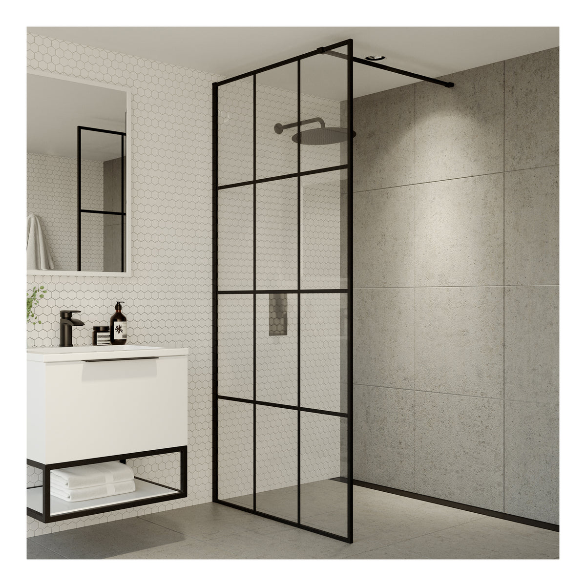 Scudo Forte 8mm Grid Wetroom Panel