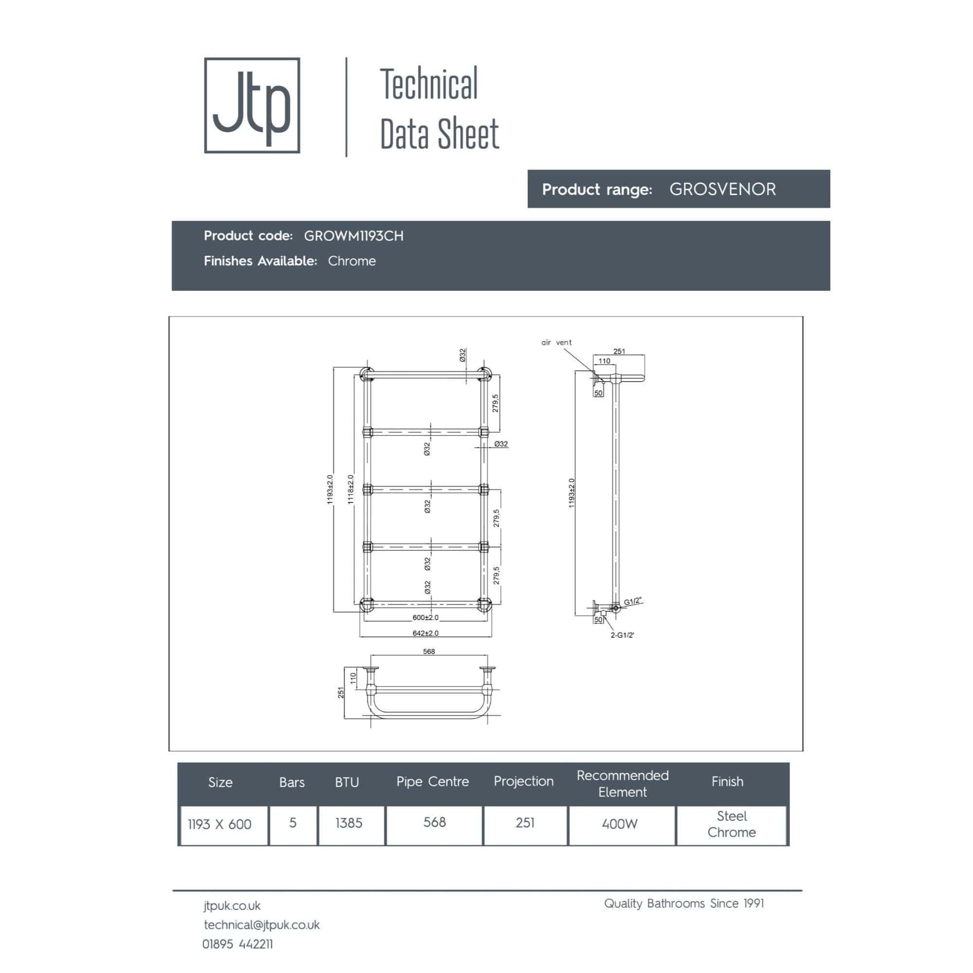 High-quality chrome bathroom radiator with multiple bars, ideal for modern bathrooms, featuring sturdy steel construction and efficient heat output, perfect for towel drying and heating spaces.