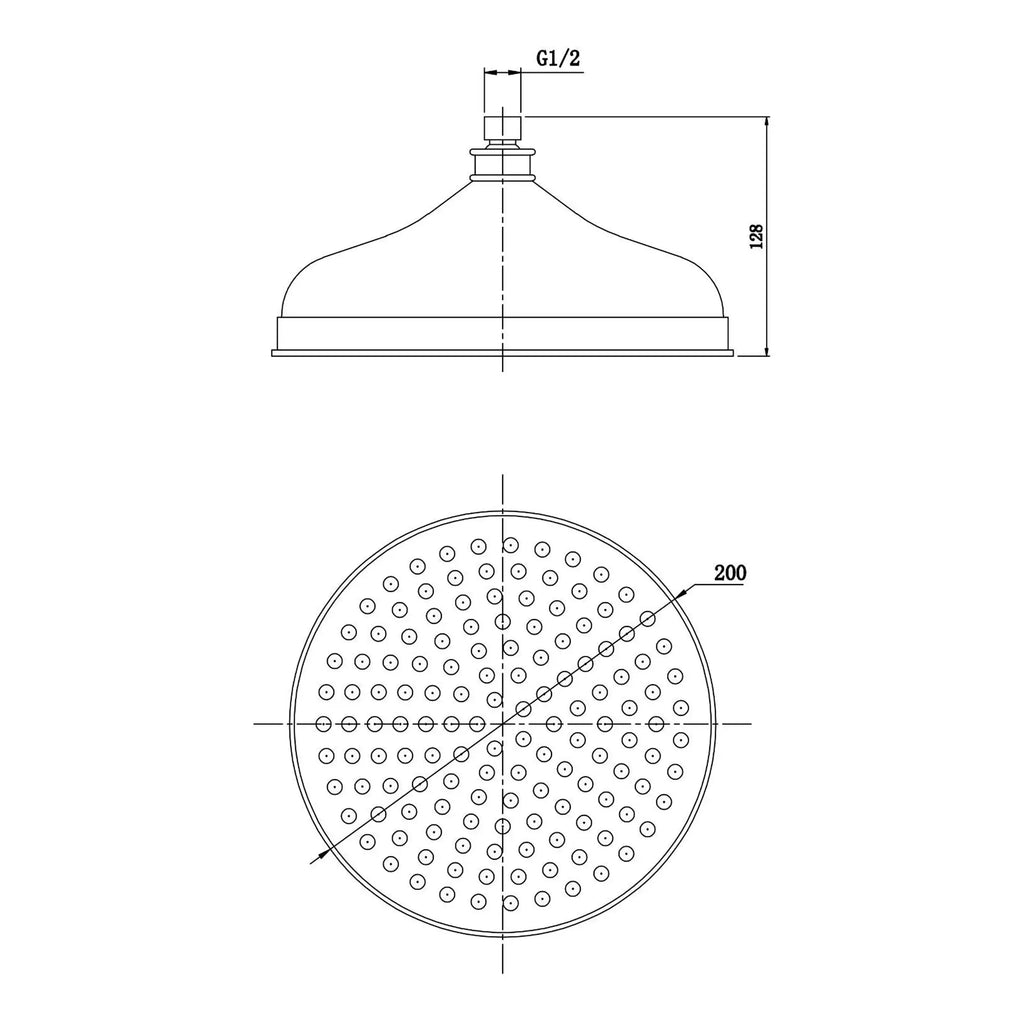 Modern shower head with adjustable spray pattern, chrome finish, and anti-clog nozzles, perfect for luxurious bathroom bathrooms, designed by Bubly Bathrooms.
