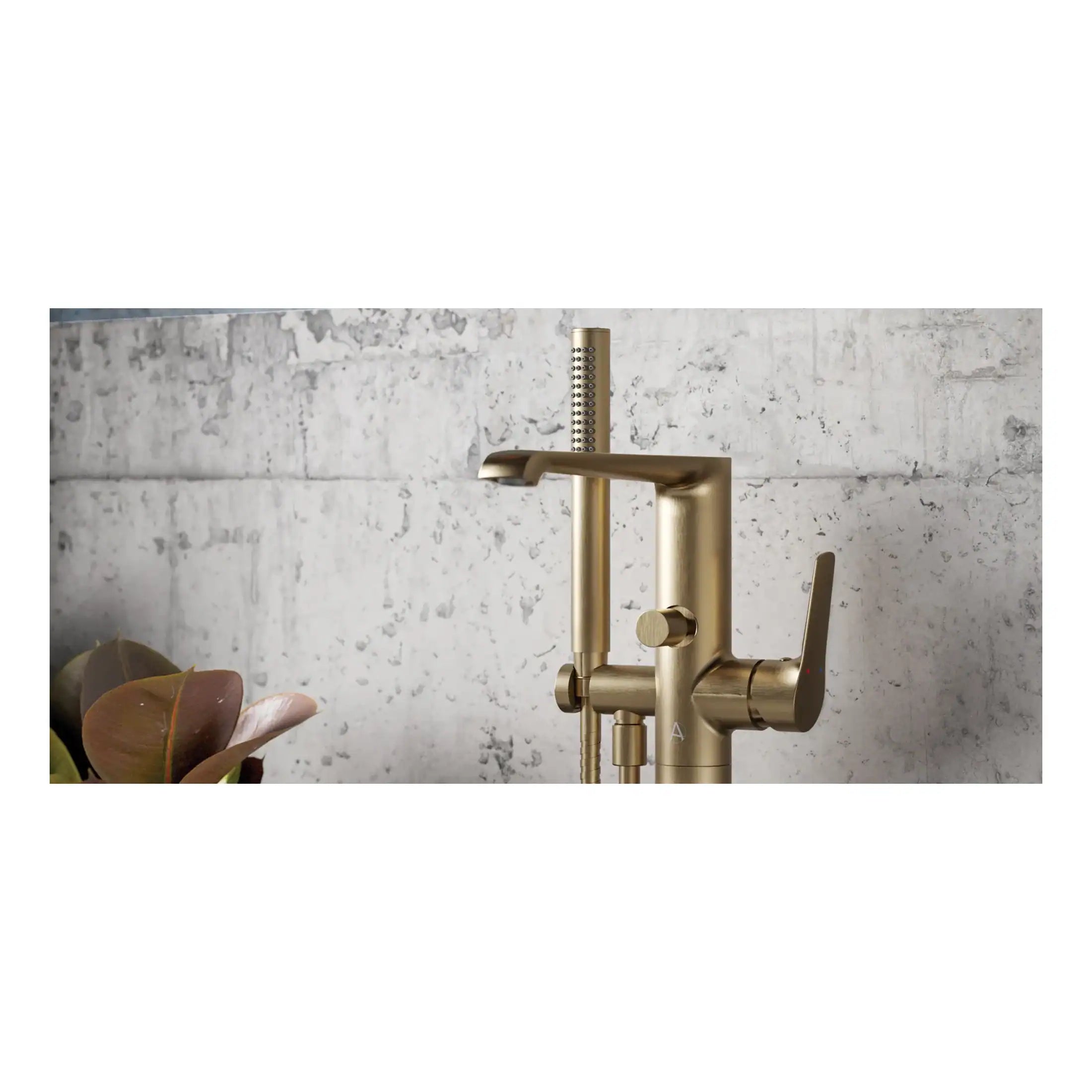 Brass modern bathroom mixer tap with a sleek design, ideal for stylish bathroom fixtures and fittings. Perfect for contemporary bathroom renovations and high-end kitchen or washbasin setups.