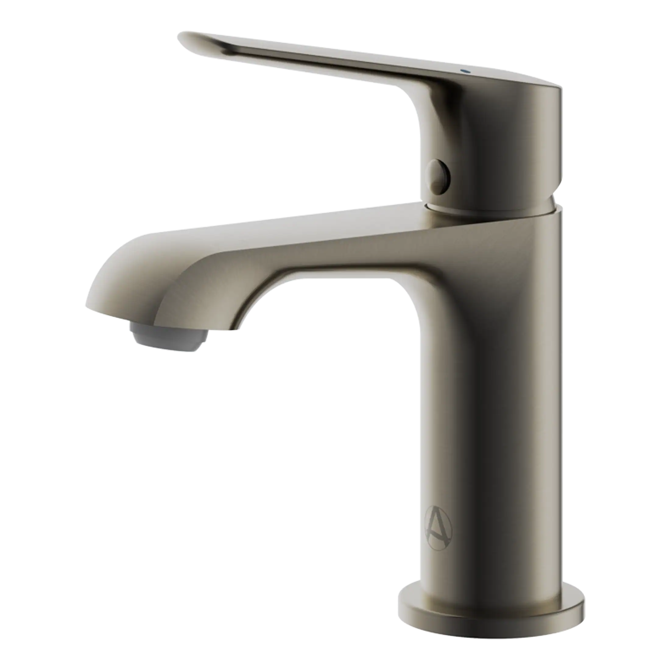 Brushed nickel bathroom faucet with modern sleek design, ideal for contemporary bathroom sink installations. High-quality finish offers durability and style for stylish bathroom renovations.