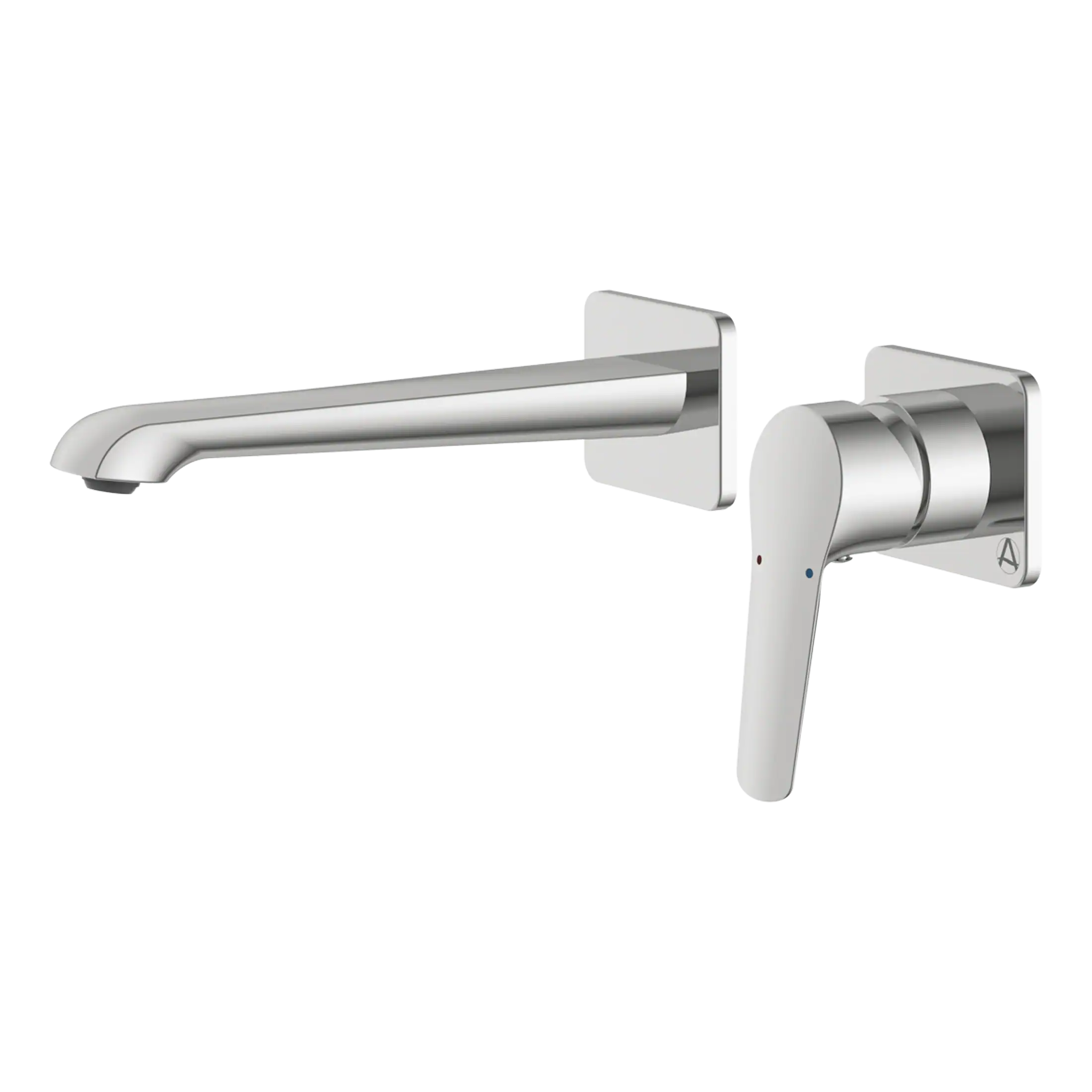 Sleek modern chrome bathroom mixer tap with a minimalist design, ideal for contemporary bathrooms, featuring a single lever for precise temperature control.