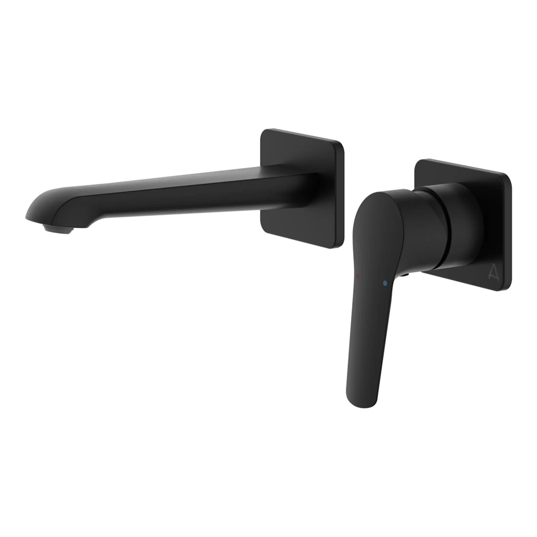 Sleek black modern bathroom tap with a single lever for precise water control, ideal for contemporary bathroom designs.