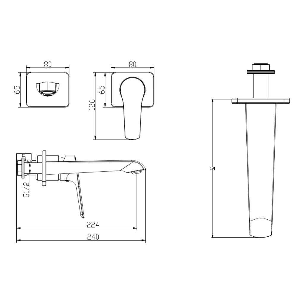 High-quality bathroom tap with precise measurements, modern design, and durable materials, ideal for contemporary bathrooms and renovations. Designed by Bubly Bathrooms for style and reliable performance.