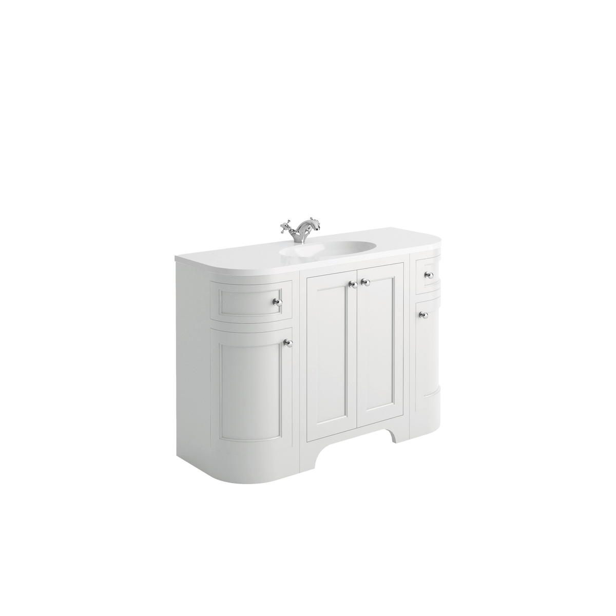 Scudo Harrogate Brunswick 1200mm Curved Floor Standing Vanity Unit With Basin