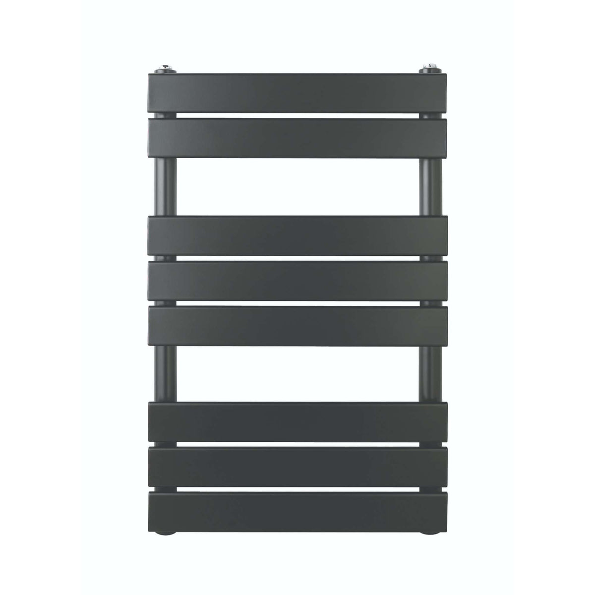 Modern black radiator towel rail suitable for contemporary bathrooms and heated towel rails.