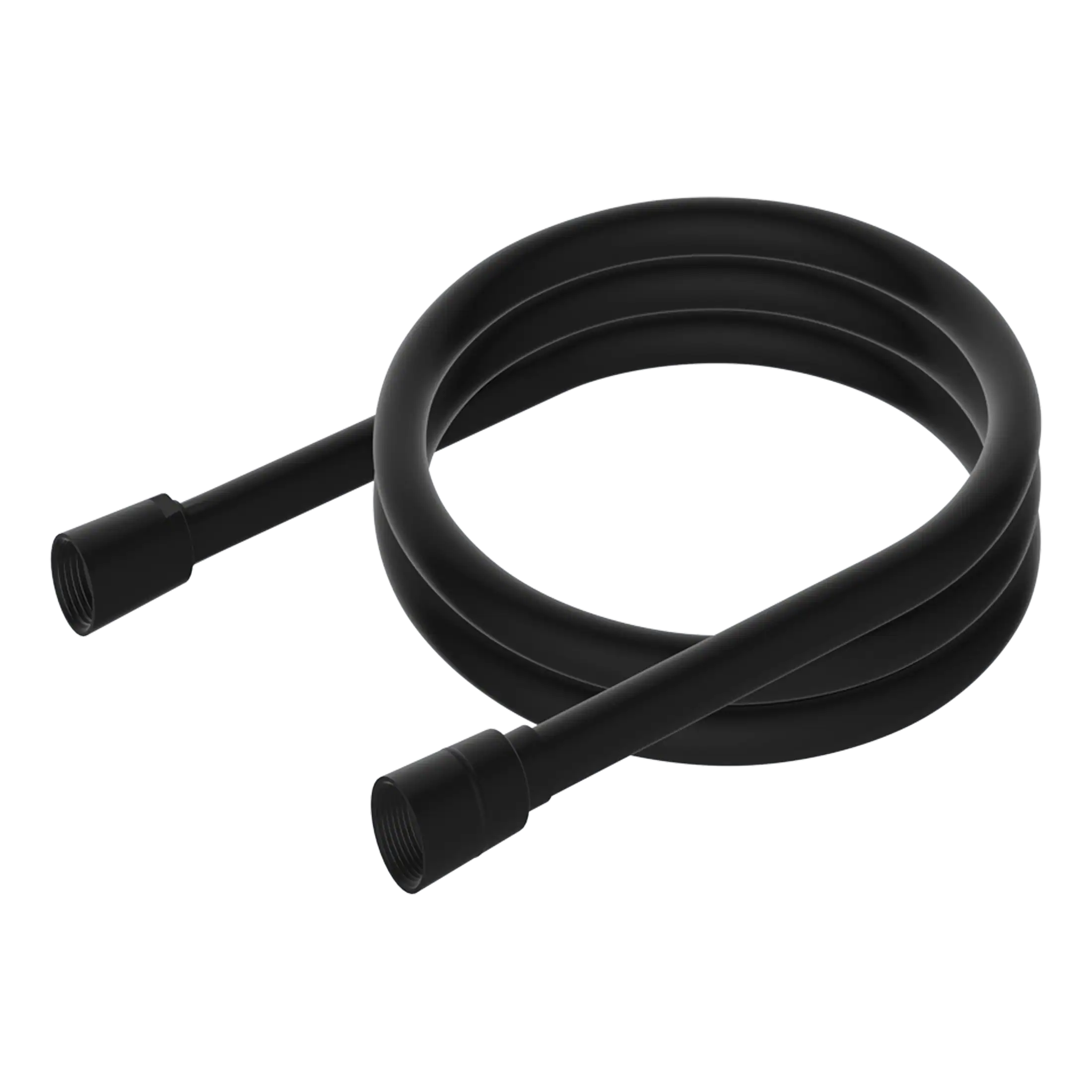 Flexible black shower hose for bathroom upgrade or repair, compatible with majority of showerheads, durable and lightweight plumbing accessory for stylish, modern bathroom solutions.