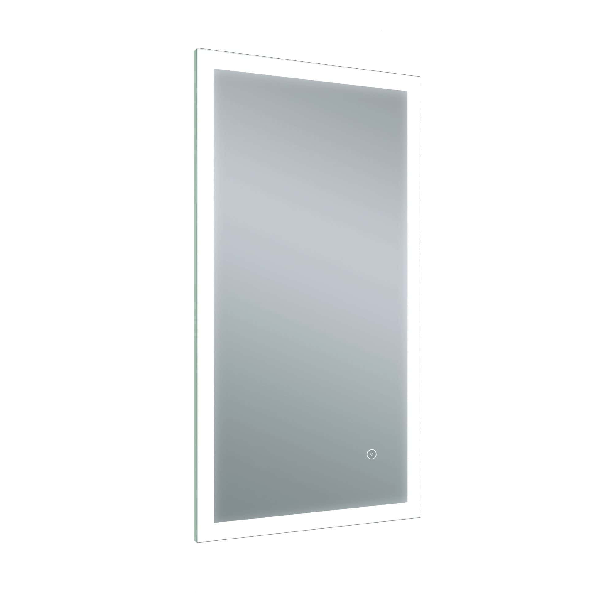 Sleek modern LED bathroom mirror with touch control and defogger, perfect for contemporary Bubly Bathrooms designs in the UK.