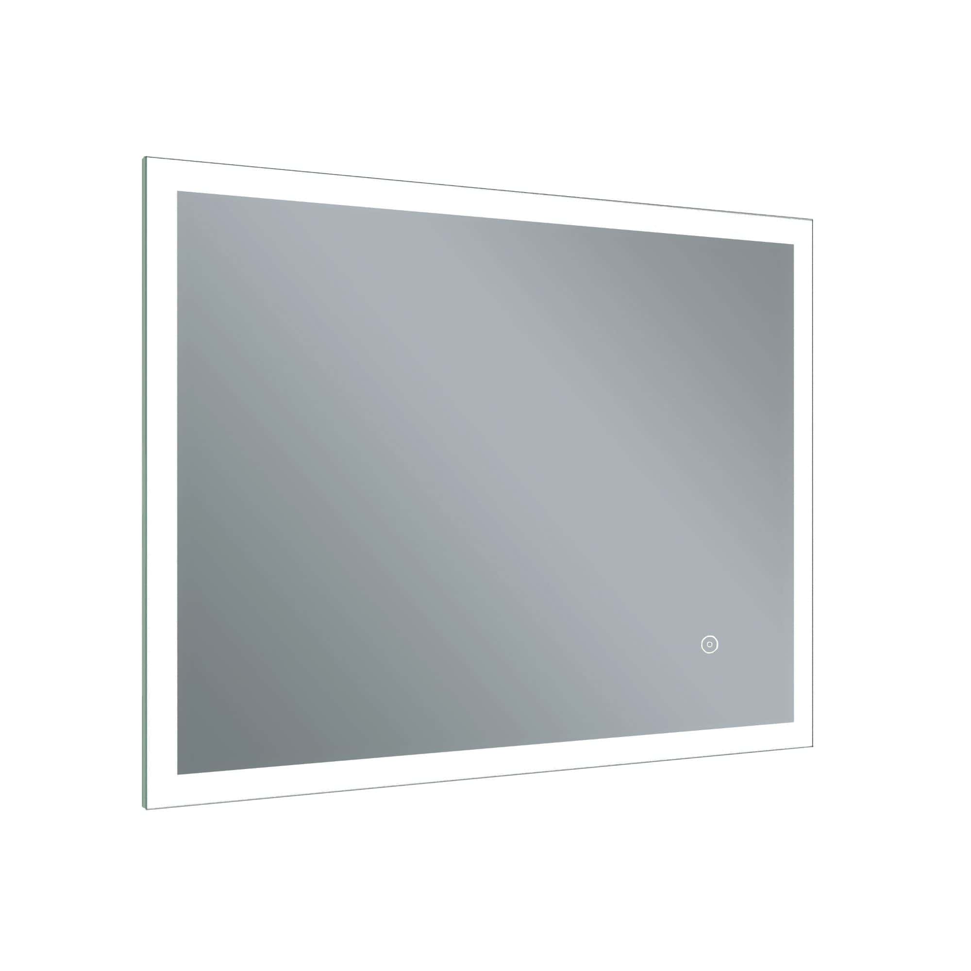 LED bathroom mirror with touch sensor and built-in LED lighting for modern bathrooms.
