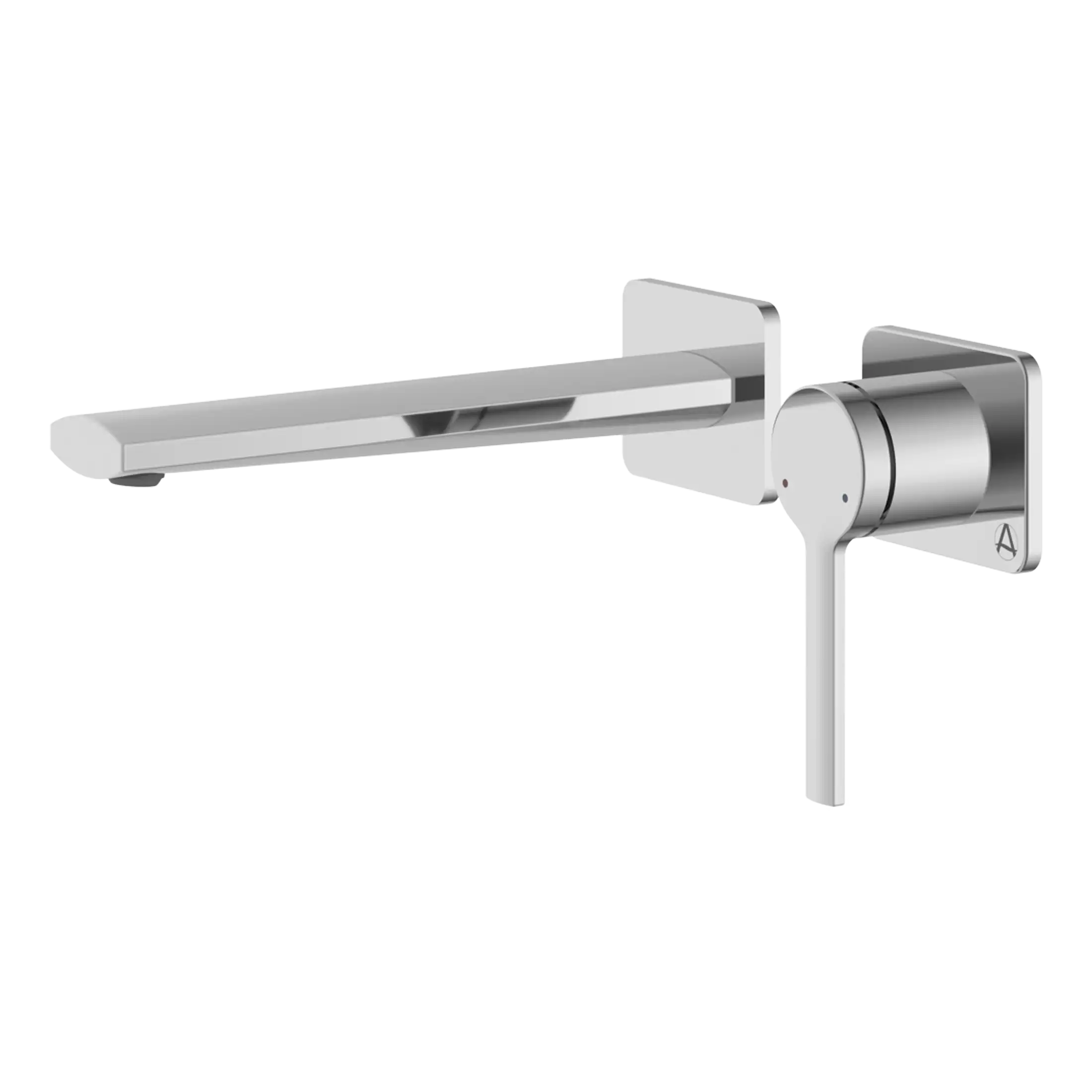 Sleek modern bathroom faucet in polished chrome with minimalist design, ideal for contemporary bathroom sink installations. Perfect for enhancing the aesthetic of stylish, high-end bathrooms.