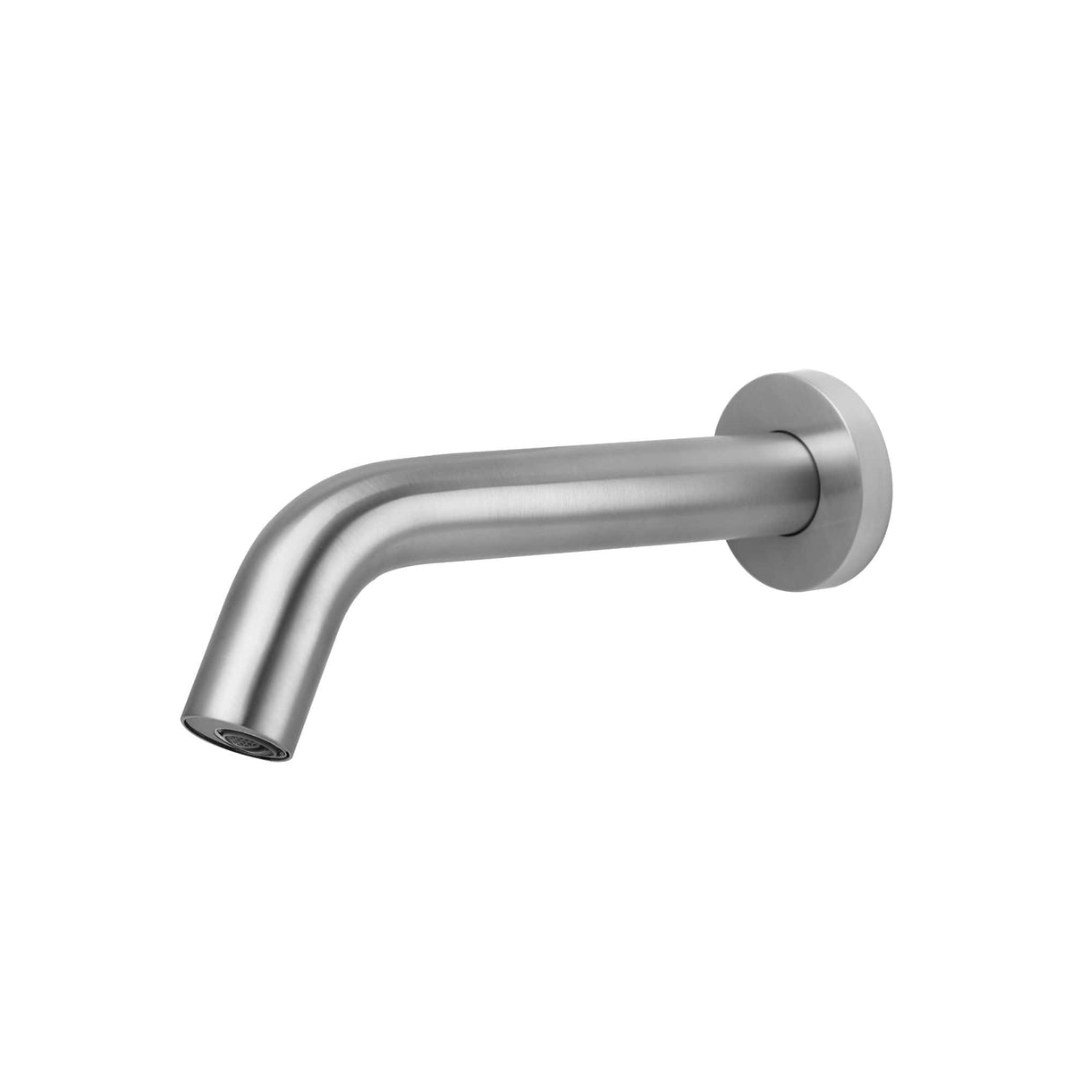 Sleek stainless steel bathroom sink tap with modern curved design for contemporary bathroom decor. Ideal for stylish and durable bathroom fixtures.