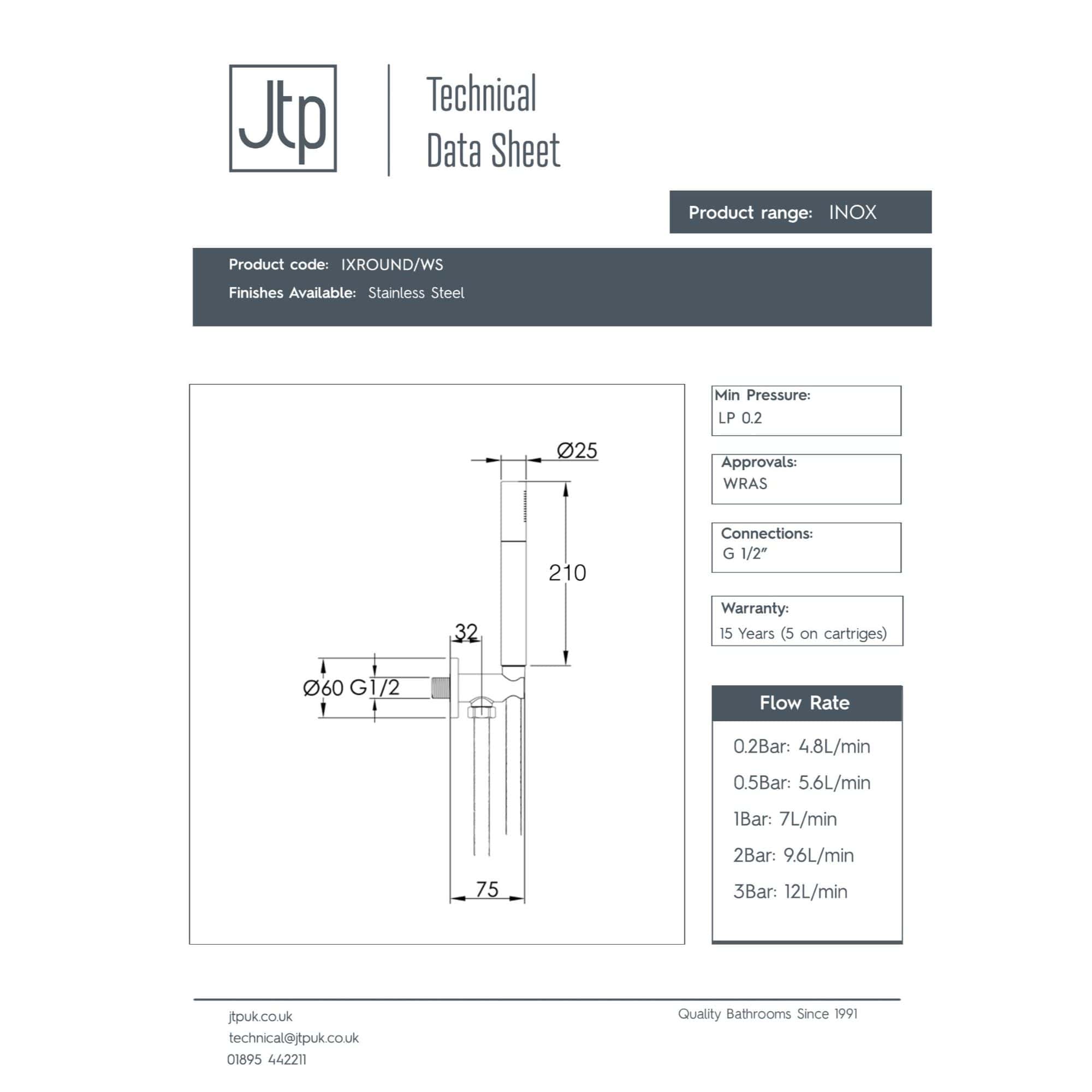 High-quality stainless steel bathroom mixer tap with precise technical specifications for reliable performance. Durable in modern bathroom designs.