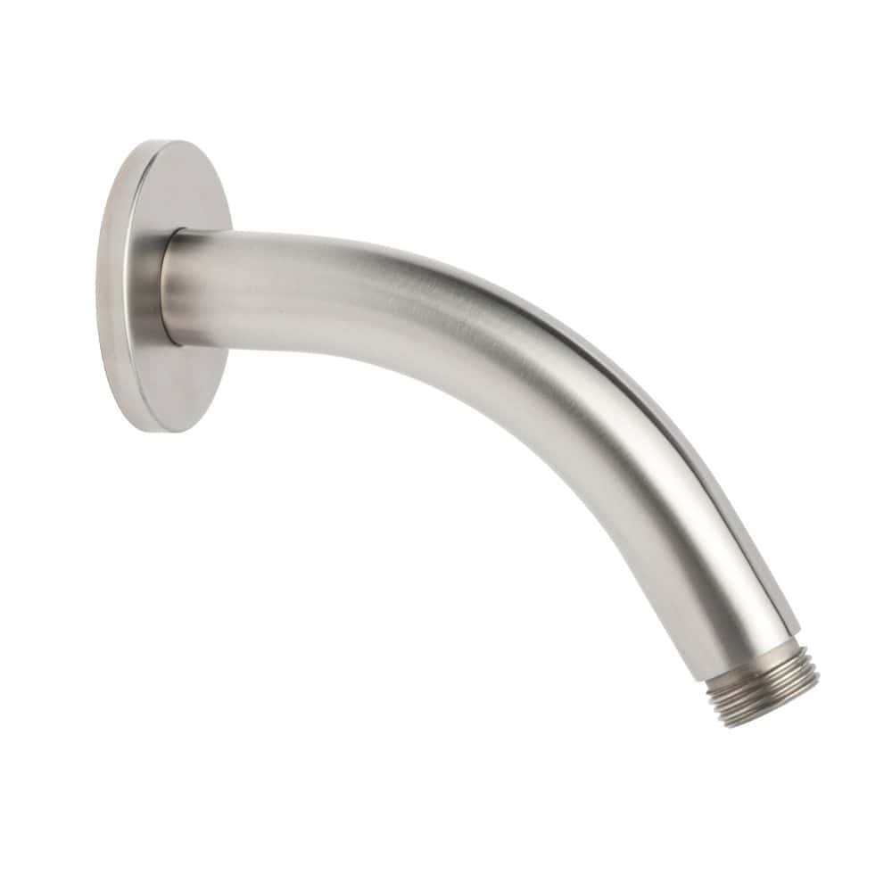 Sleek silver bathroom shower arm for modern bathroom fixtures and fittings. Durable, rust-resistant stainless steel design suitable for wall mounting and enhancing bathroom aesthetics.