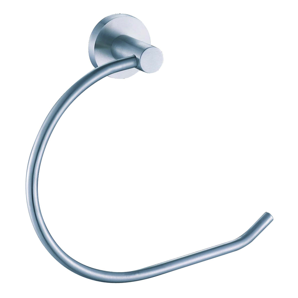 Sleek stainless steel toilet paper holder with a modern curved design, ideal for contemporary bathrooms and enhancing hygiene in Bubly Bathroom collections.