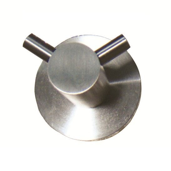 Brushed stainless steel bathroom wall hook for towels and robes, modern bathroom accessories, Bubly Bathrooms.