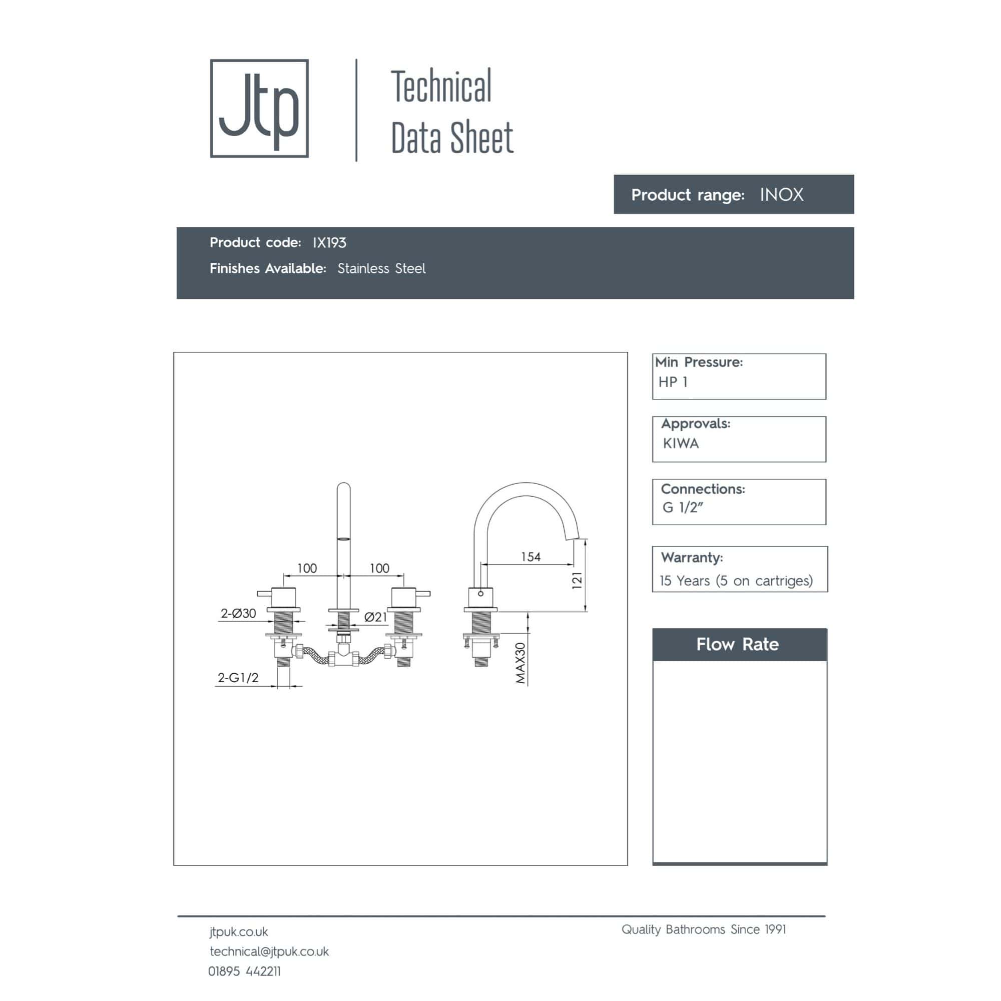 High-quality stainless steel Bubly bathroom tap with detailed technical drawing, dimensions, and connection specifications for modern bathroom installations.