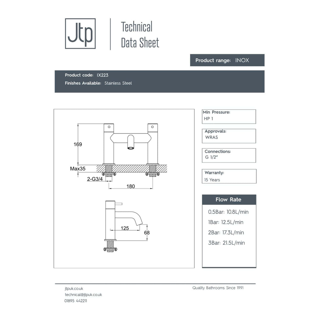 2. Modern stainless steel bathroom tap with detailed technical specifications and measurement drawings, suitable for high-quality bathroom fixtures.