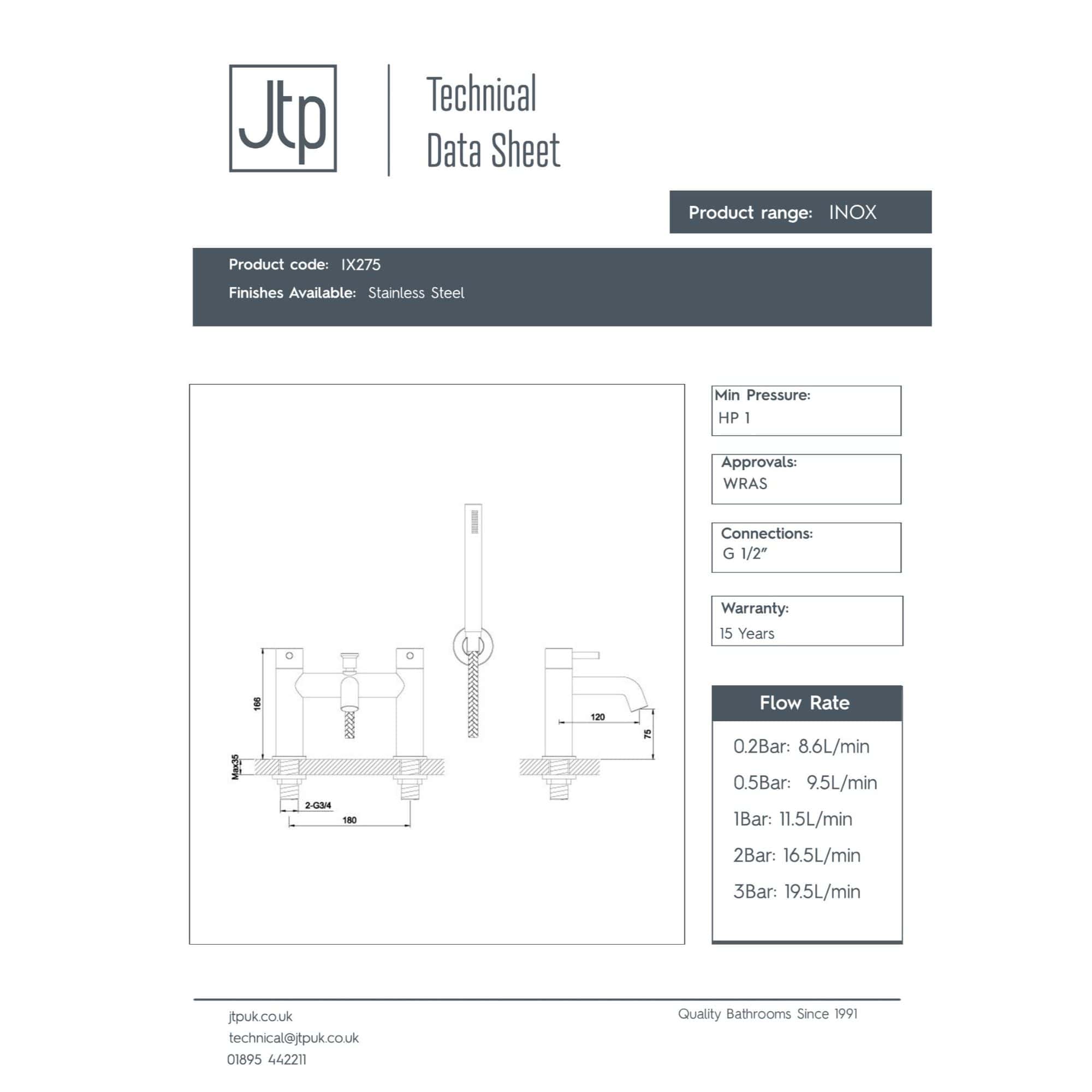 High-quality stainless steel bathroom tap with detailed technical diagram and specifications for reliable water flow and durability. Suitable for modern bathroom installations.