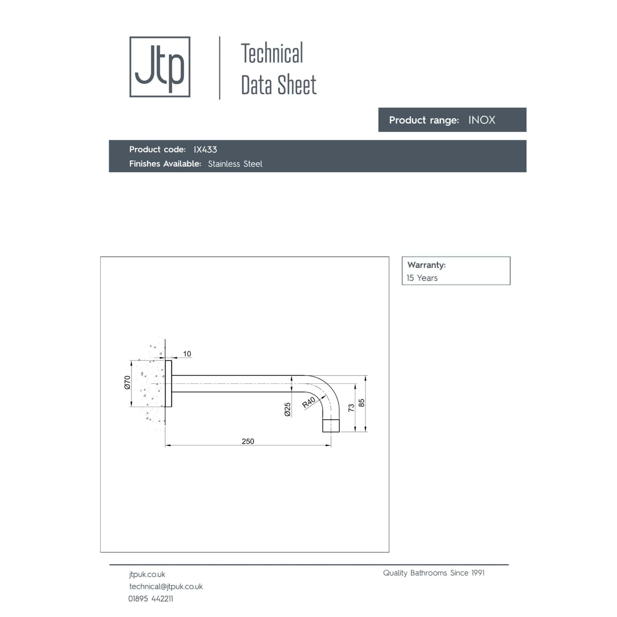 Stainless steel bubly bathroom tap spout with precise technical drawing and dimensions. Ideal for modern bathroom installations, showcasing durable materials and sleek design.