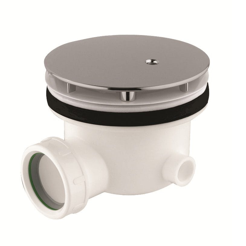 Alttag for shower drain trap with a stainless steel cover, suitable for modern bathroom installations.