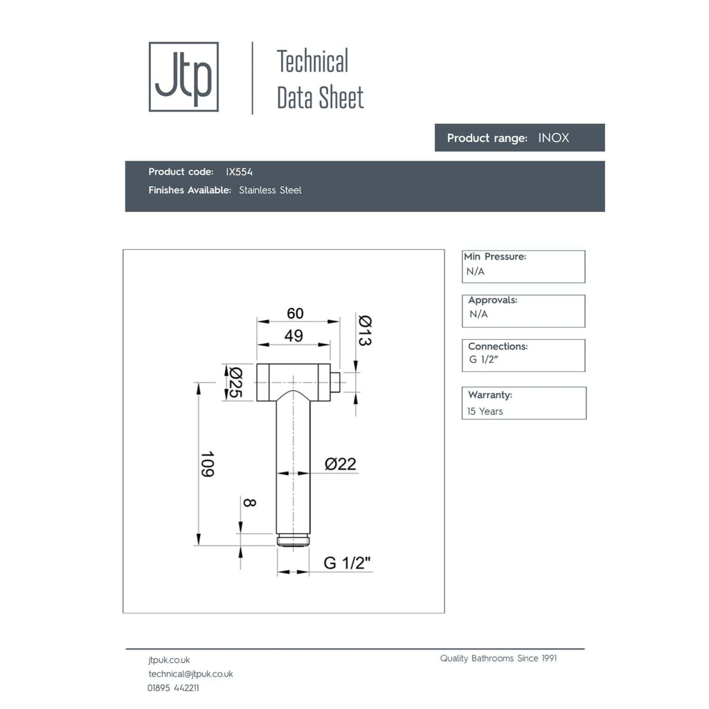 High-quality stainless steel bathroom tap with detailed technical diagram, featuring dimensions and specifications for professional bathroom installation.