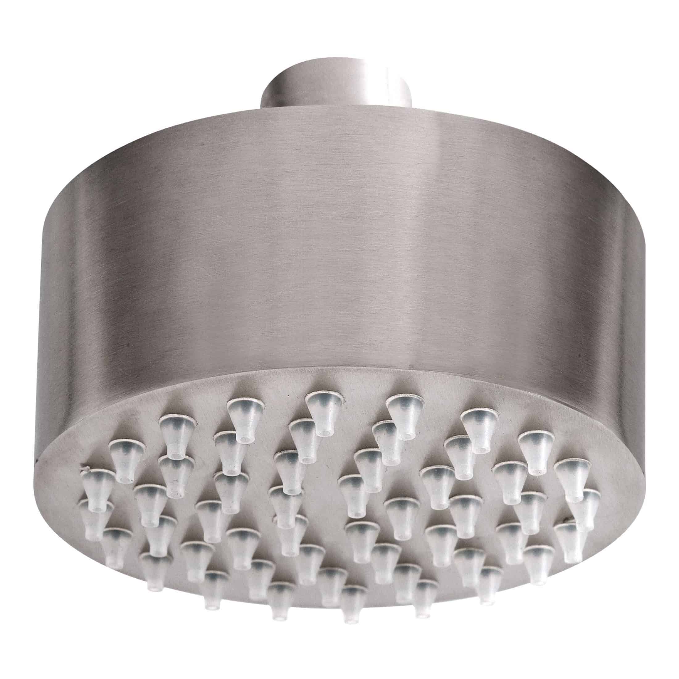 Sleek stainless steel showerhead with multiple nozzles for a luxurious bathroom experience, perfect for modern bathroom renovations and bathroom accessories.