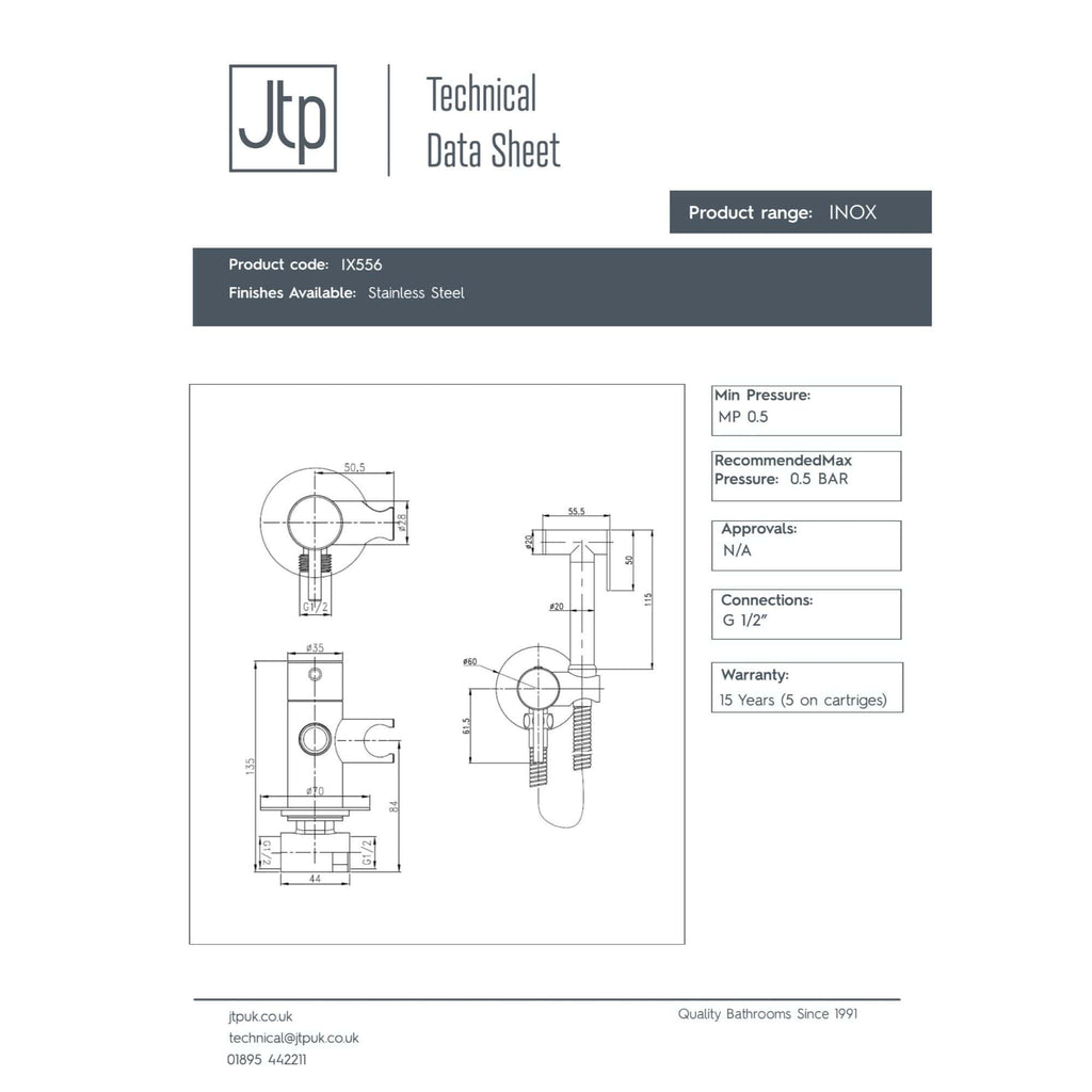 High-quality stainless steel Bubly bathroom tap technical datasheet with detailed measurements and installation specifications. Suitable for modern, durable bathroom fixtures.