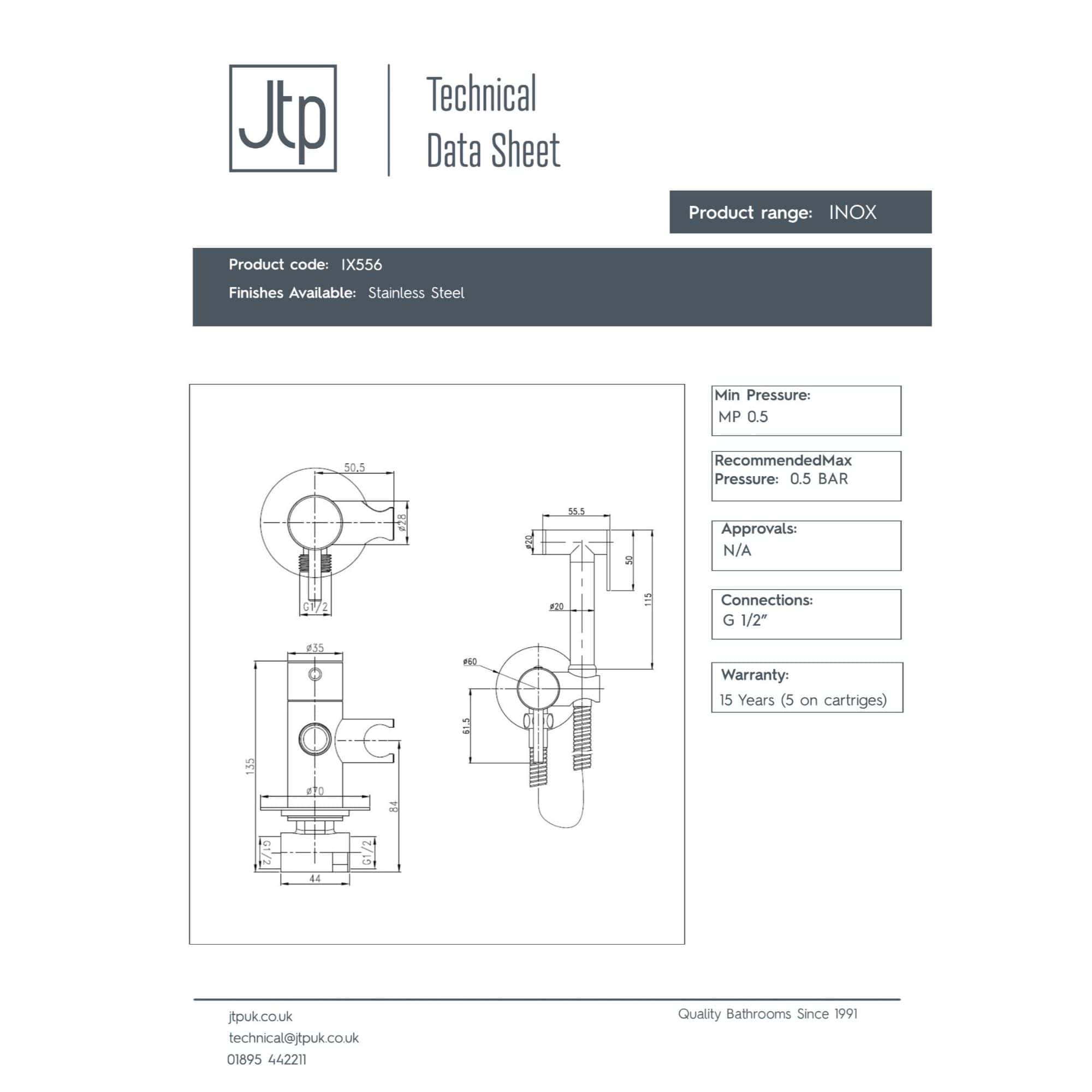 High-quality stainless steel Bubly bathroom tap technical datasheet with detailed measurements and installation specifications. Suitable for modern, durable bathroom fixtures.
