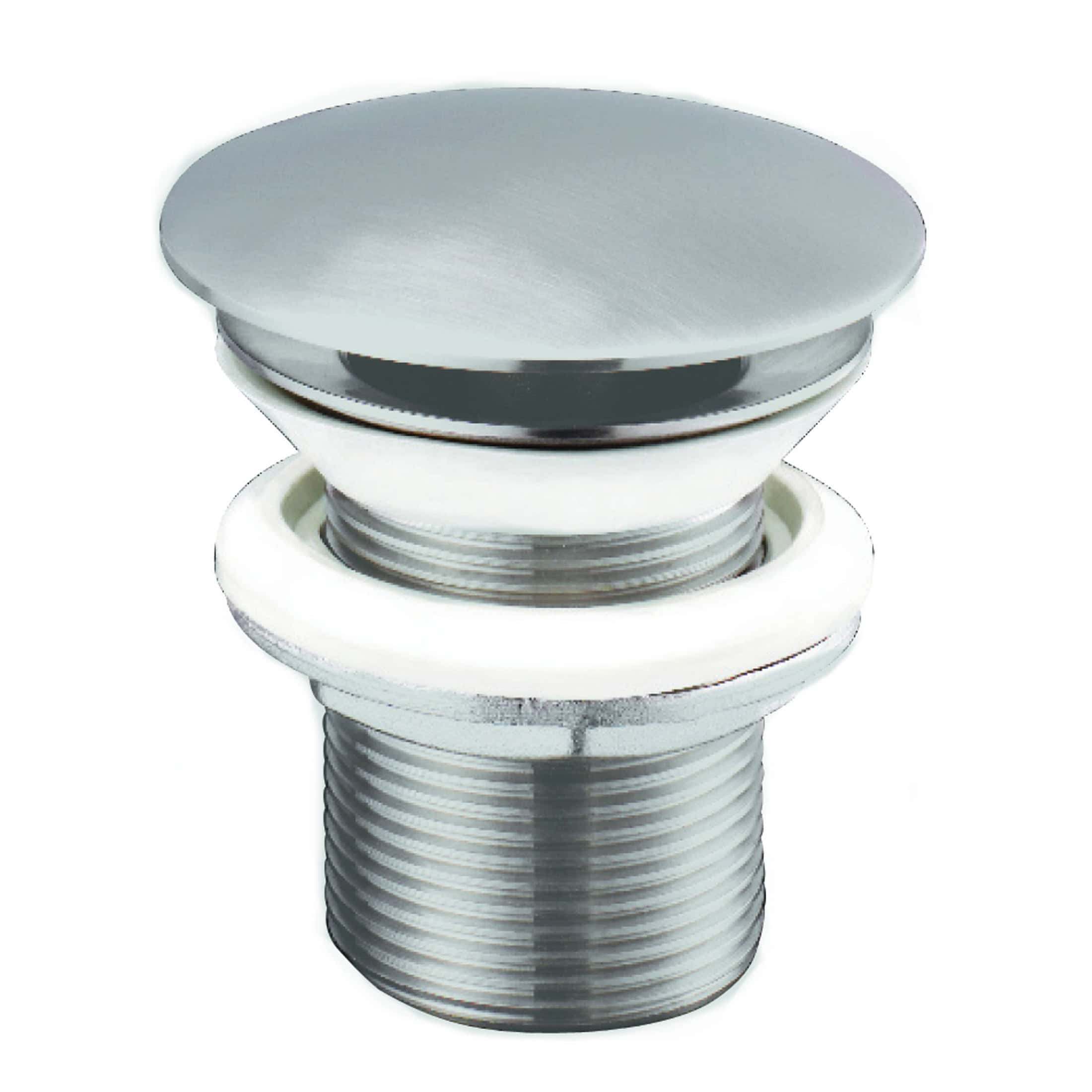 High-quality stainless steel sink drain stopper with chrome finish for bathroom or kitchen; durable, corrosion-resistant, and easy to install. Perfect for plumbing and faucet accessories.