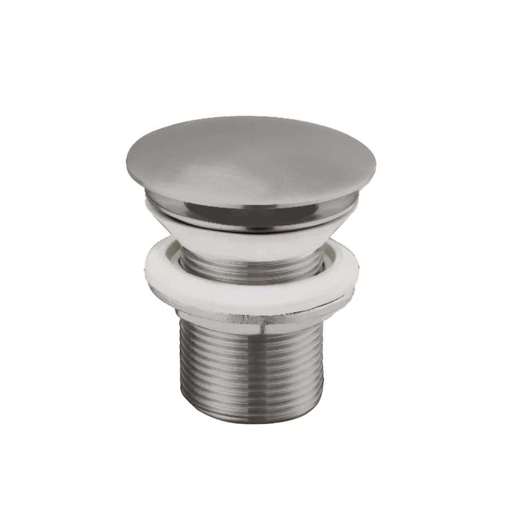 Stainless steel bathroom sink drain cover with threaded base, ideal for modern and traditional bathroom fixtures. Durable and rust-resistant, enhances bathroom drainage systems.