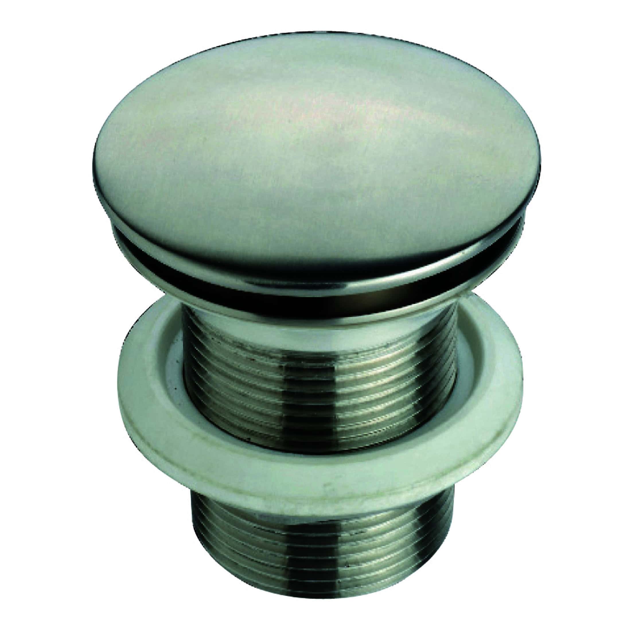Polished chrome bathtub drain cover with adjustable threaded fitting, modern bathroom hardware for leak-proof drainage.