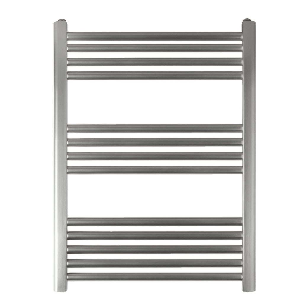 Polished stainless steel bathroom towel radiator for modern bathrooms with heated towel rails. Durable and stylish, perfect for adding warmth and convenience to your bathroom space.