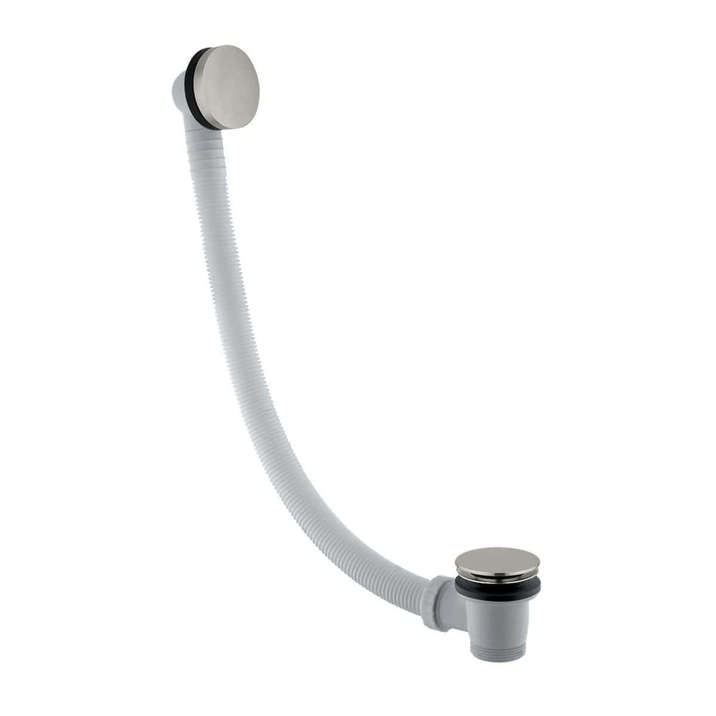 Flexible bathroom sink waste pipe with integrated overflow for easy installation and leak prevention. Designed for modern bathrooms, compatible with various sink styles.