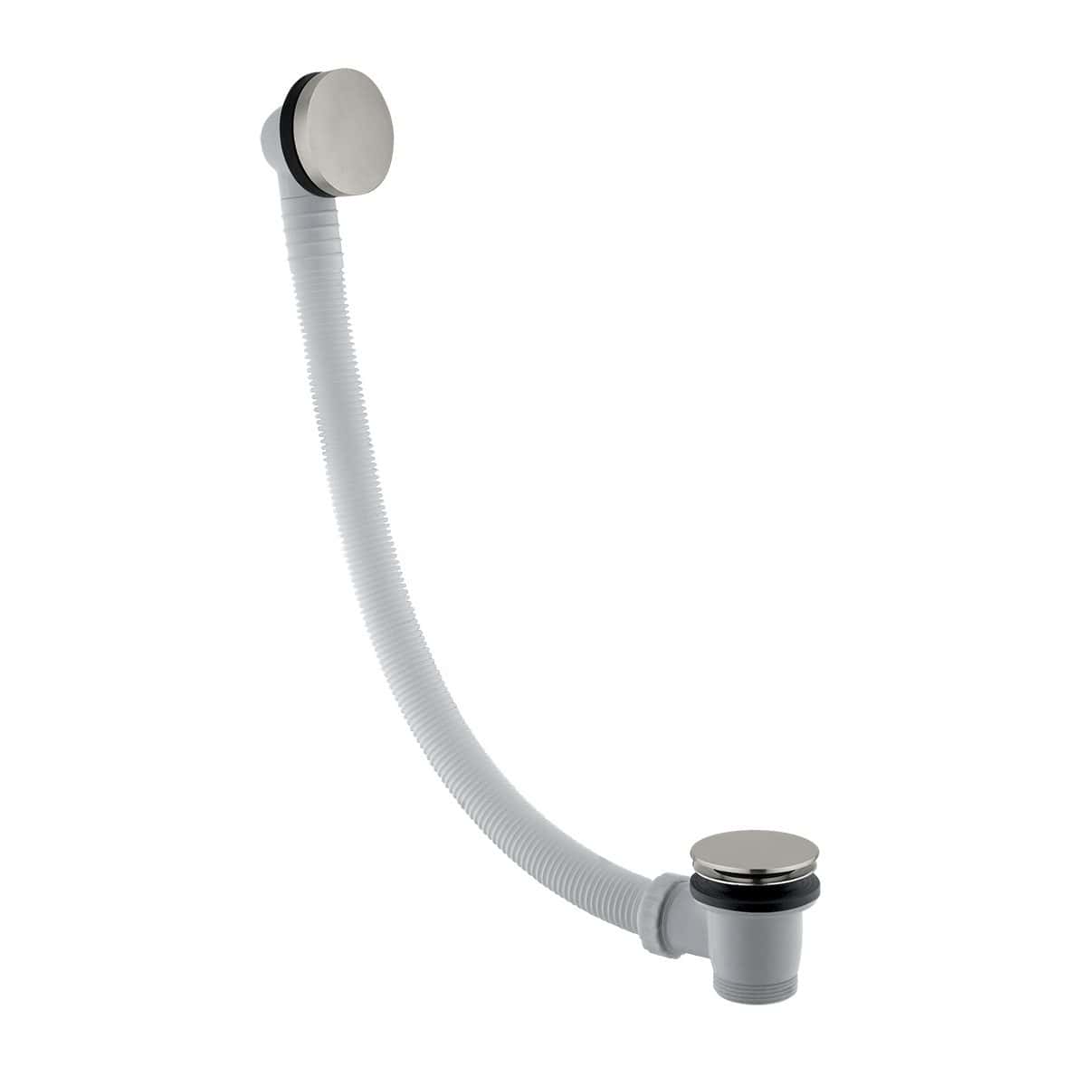 Flexible bathroom sink waste pipe with integrated overflow for easy installation and leak prevention. Designed for modern bathrooms, compatible with various sink styles.