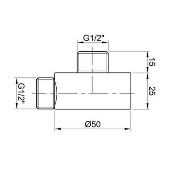 High-quality bathroom plumbing fitting with detailed dimensions, suitable for bubly.co.uk bathroom installations and accessories.